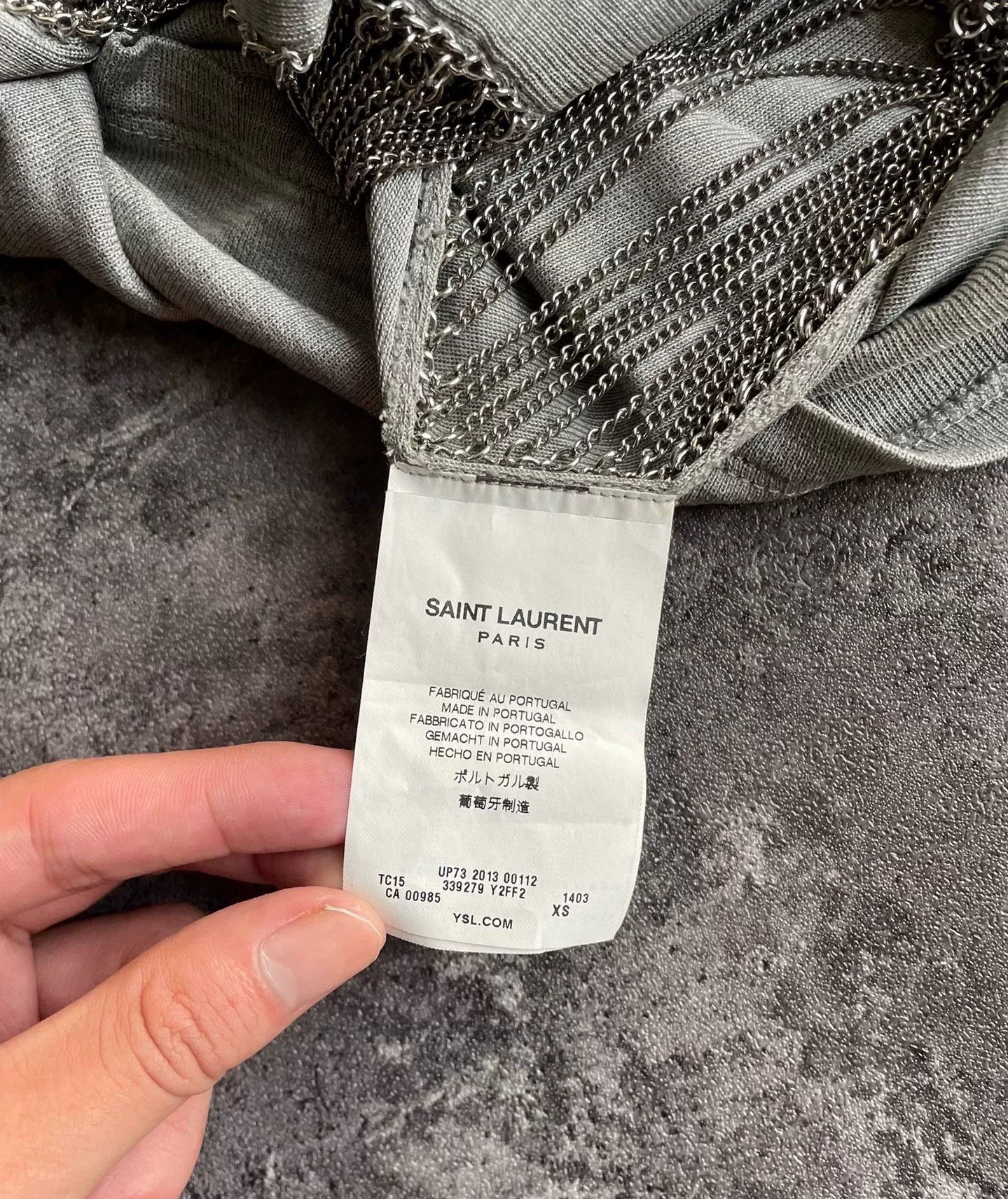 Saint Laurent Paris grey silk short sleeve top Size XS / US 0-2 / IT 36-38 - 6 Thumbnail