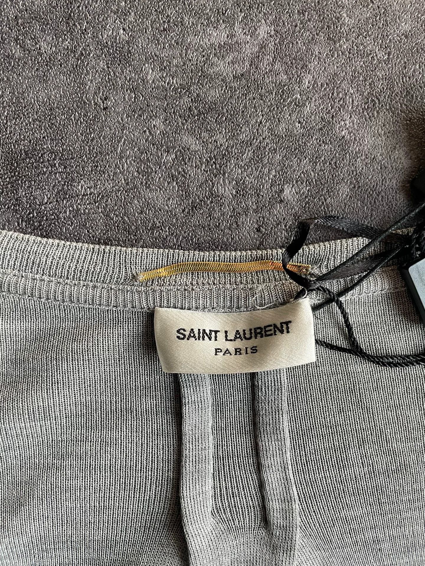 Saint Laurent Paris grey silk short sleeve top Size XS / US 0-2 / IT 36-38 - 5 Thumbnail
