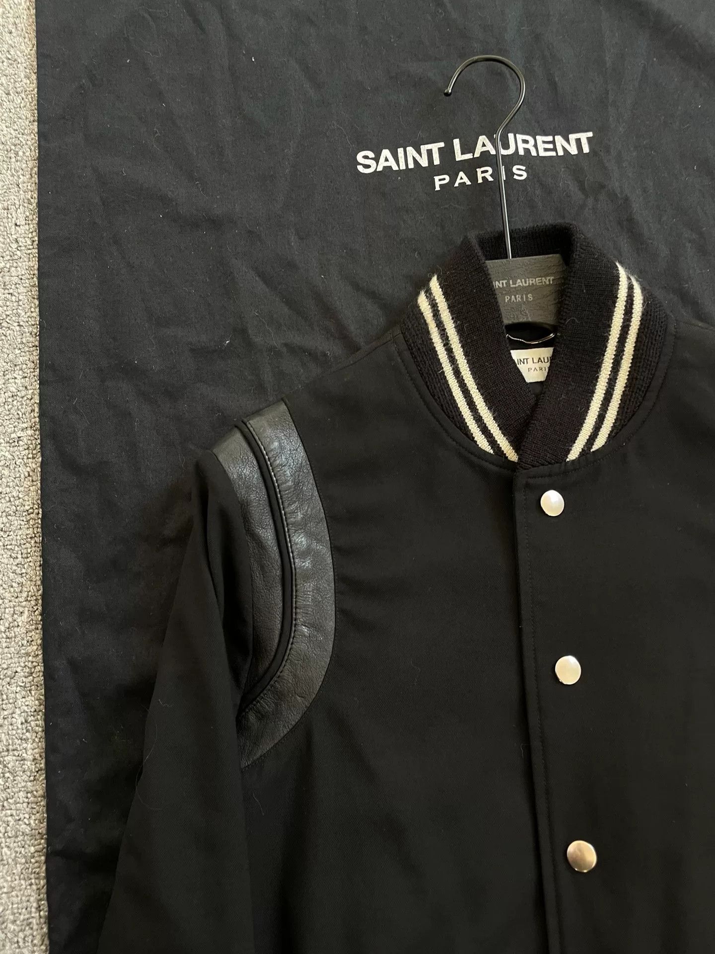 Saint Laurent Paris Saint Laurent Black Baseball Jacket SLP13 Size US M / EU 48-50 / 2 - 3 Thumbnail