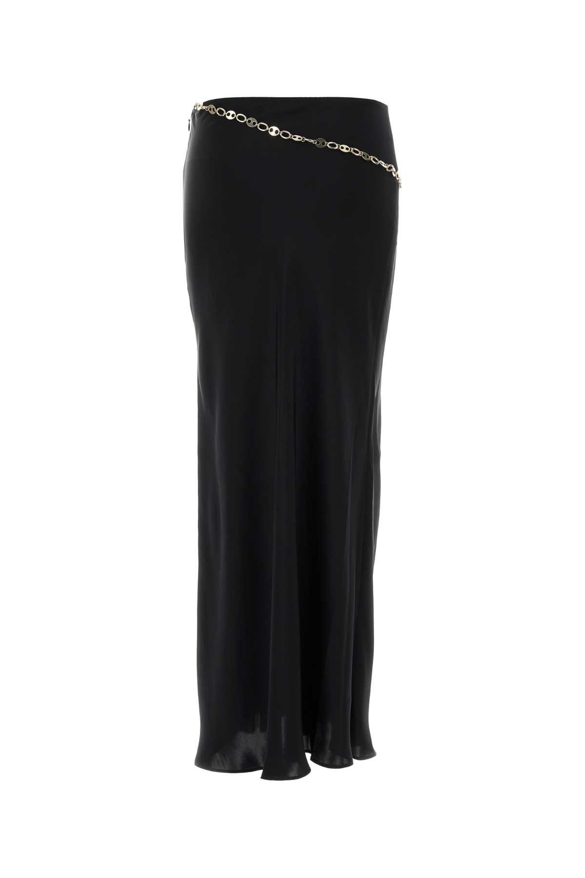 Paco Rabanne Black Satin Skirt Size 27" / US 4 / IT 40 - 2 Thumbnail