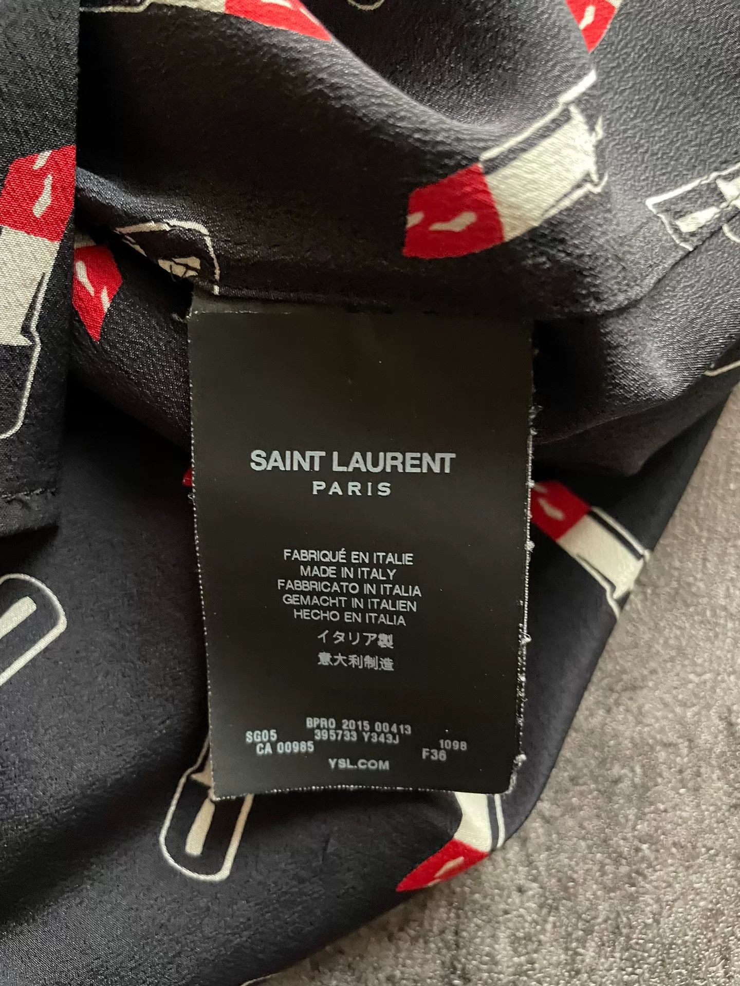 Saint Laurent Paris Saint Laurent Patterned Long Sleeve Shirt Size M / US 6-8 / IT 42-44 - 4 Thumbnail