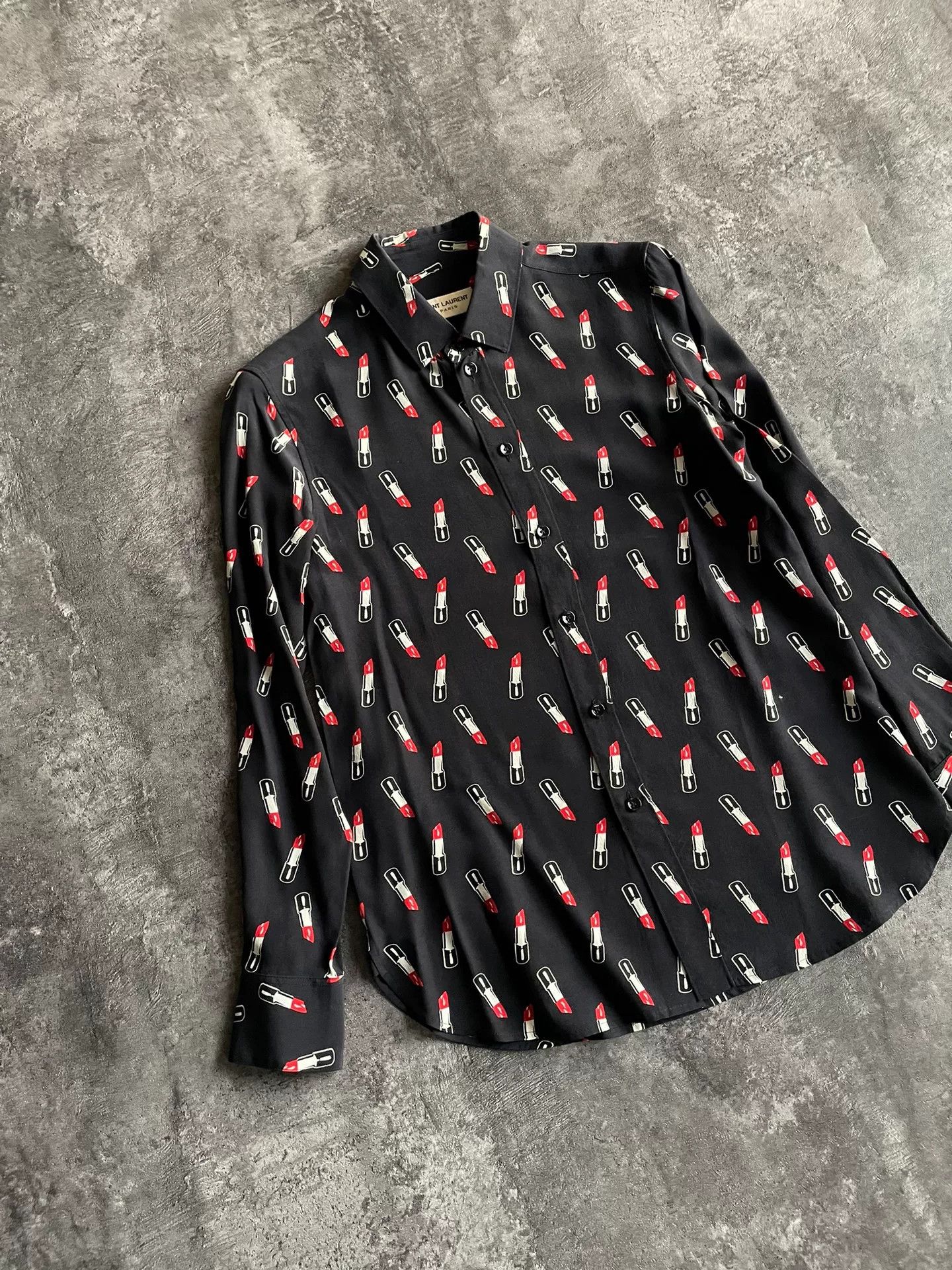 Saint Laurent Paris Saint Laurent Patterned Long Sleeve Shirt Size M / US 6-8 / IT 42-44 - 3 Thumbnail