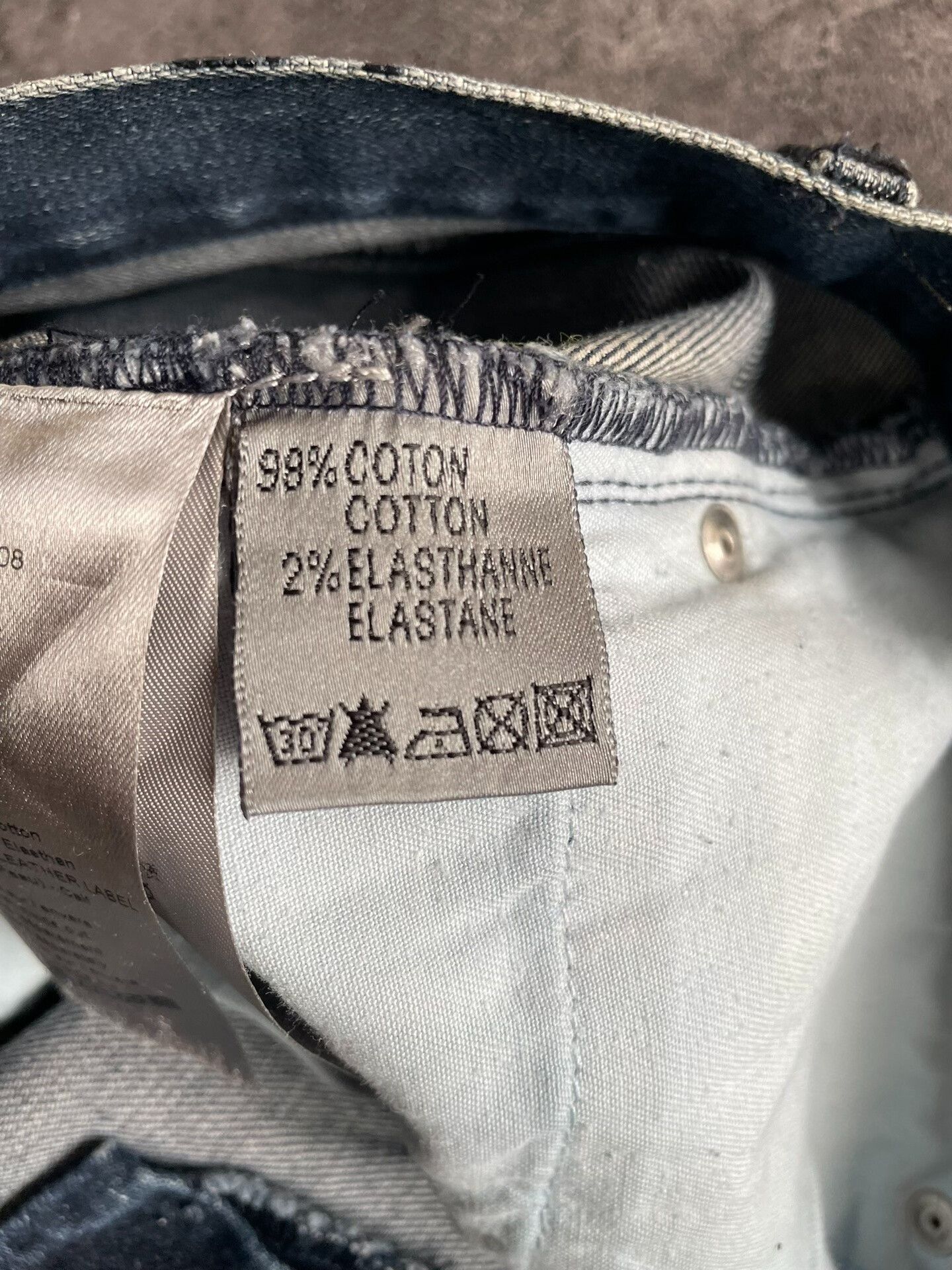Dior Dior Homme Blue Crackle Denim Pants Size 29 Size US 29 - 9 Thumbnail