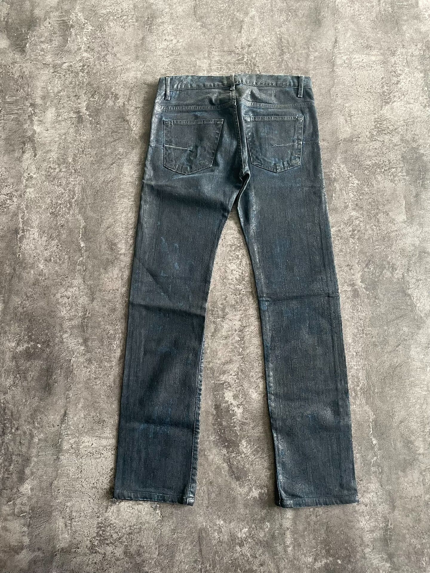 Dior Dior Homme Blue Crackle Denim Pants Size 29 Size US 29 - 2 Thumbnail