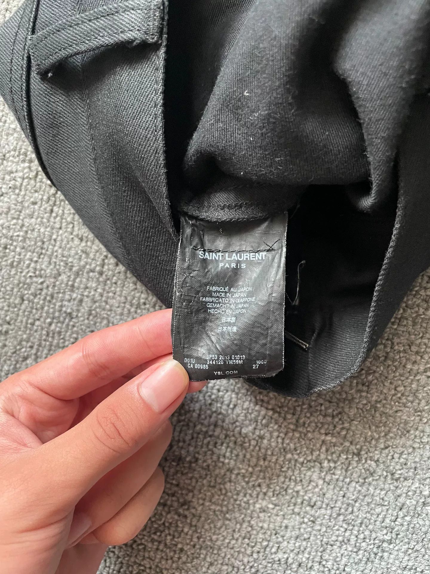 Saint Laurent Paris Saint Laurent Waxed Black Denim Pants Size US 27 - 9 Thumbnail