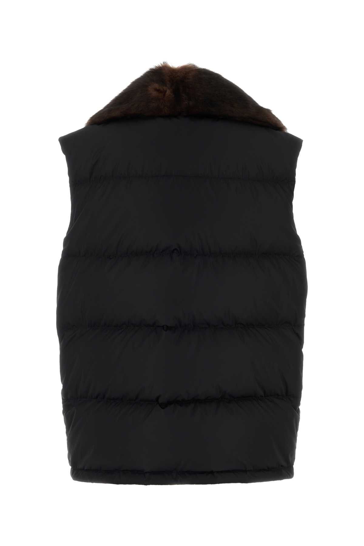 Prada Black Re-Nylon Sleeveless Down Jacket Size XS / US 0-2 / IT 36-38 - 2 Thumbnail