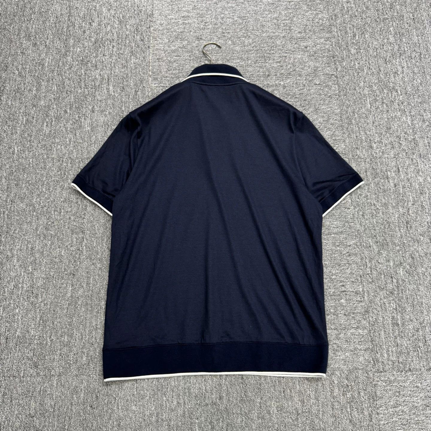 Loro Piana navy blue wool short sleeve knit Size US L / EU 52-54 / 3 - 2 Thumbnail