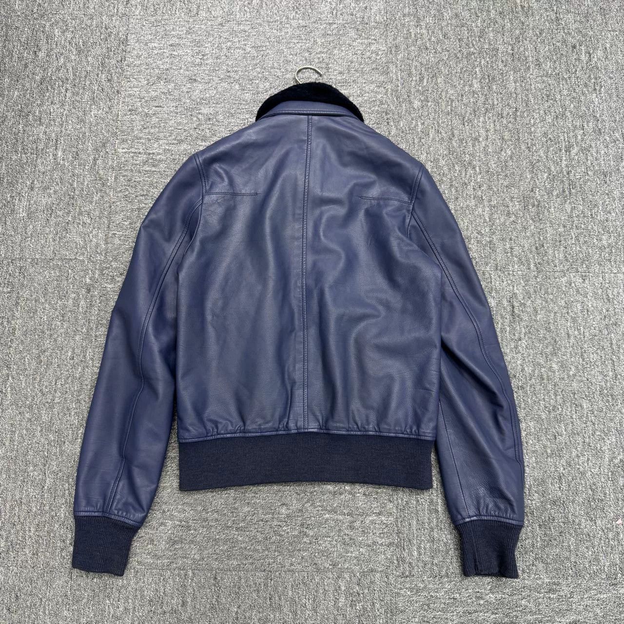 Dior dior navy lambskin leather jacket with fur collar Size US M / EU 48-50 / 2 - 2 Thumbnail