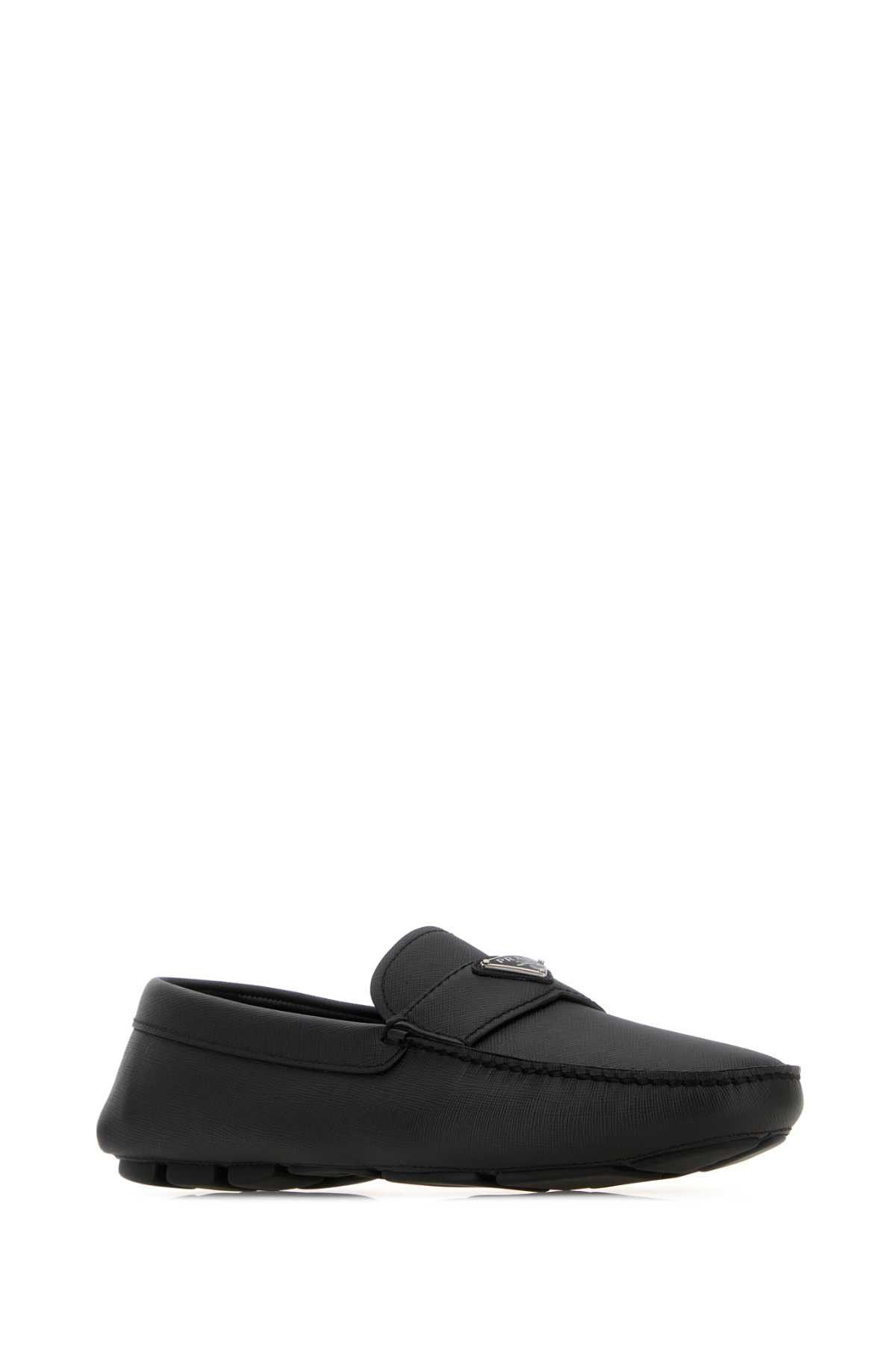 Prada Black Leather Loafers Size US 10.5 / EU 43-44 - 2 Thumbnail