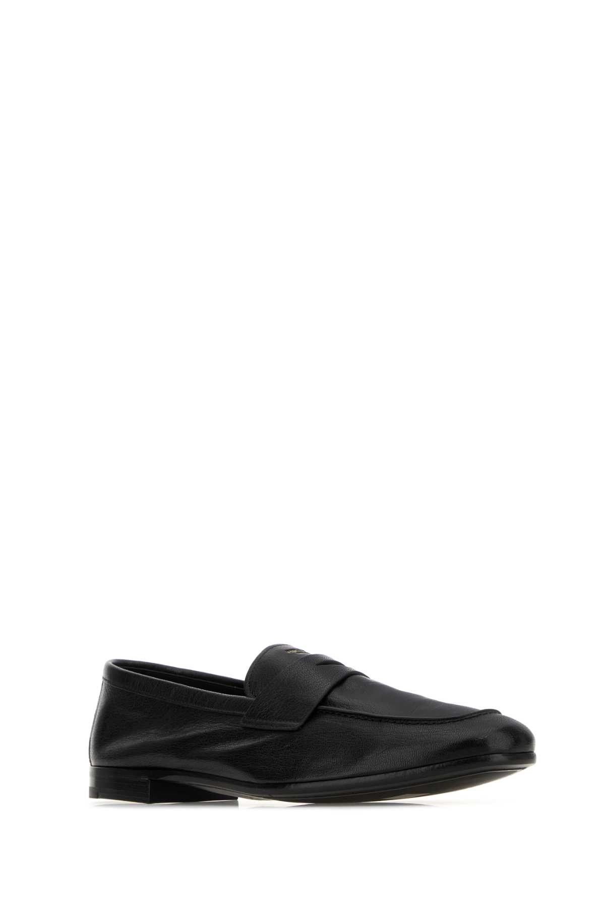 Prada Black Leather Loafers Size US 9.5 / EU 42-43 - 2 Thumbnail