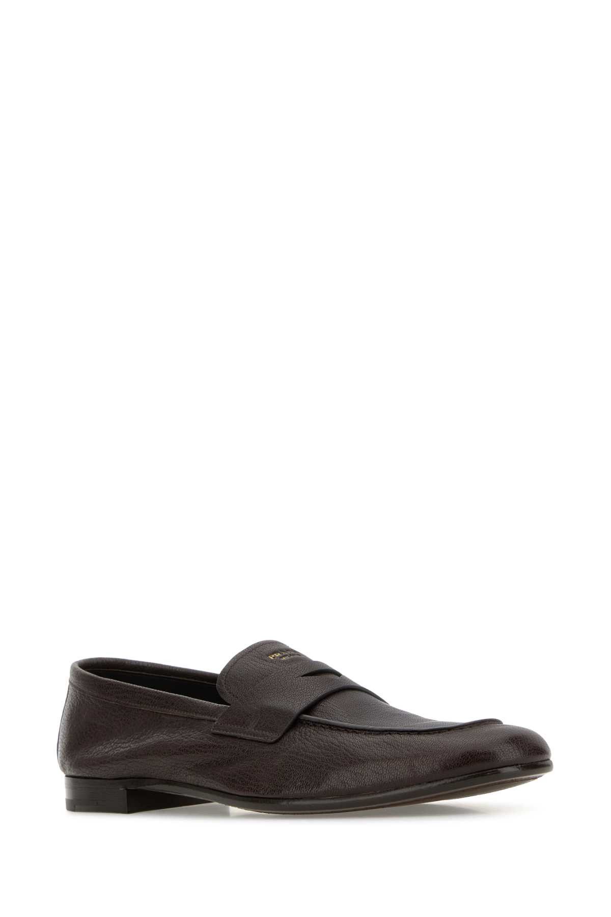 Prada Dark Brown Leather Loafers Size US 10 / EU 43 - 2 Thumbnail