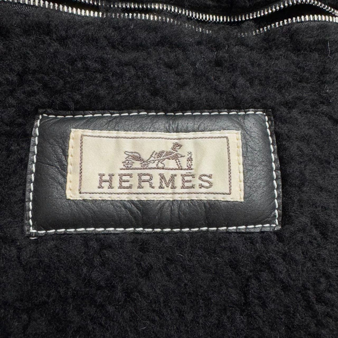 Hermes hermes leather shearling trim jacket Size US L / EU 52-54 / 3 - 3 Thumbnail
