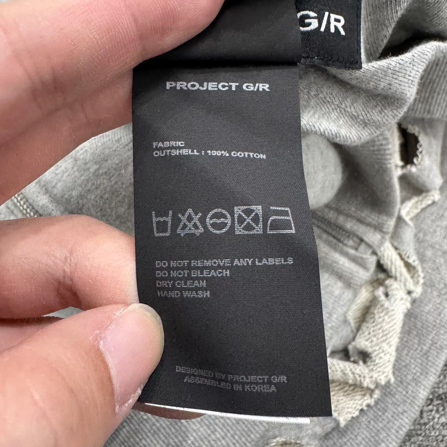 PROJECT G/R gray cut-out graphic hoodie Size US XL / EU 56 / 4 - 6 Thumbnail