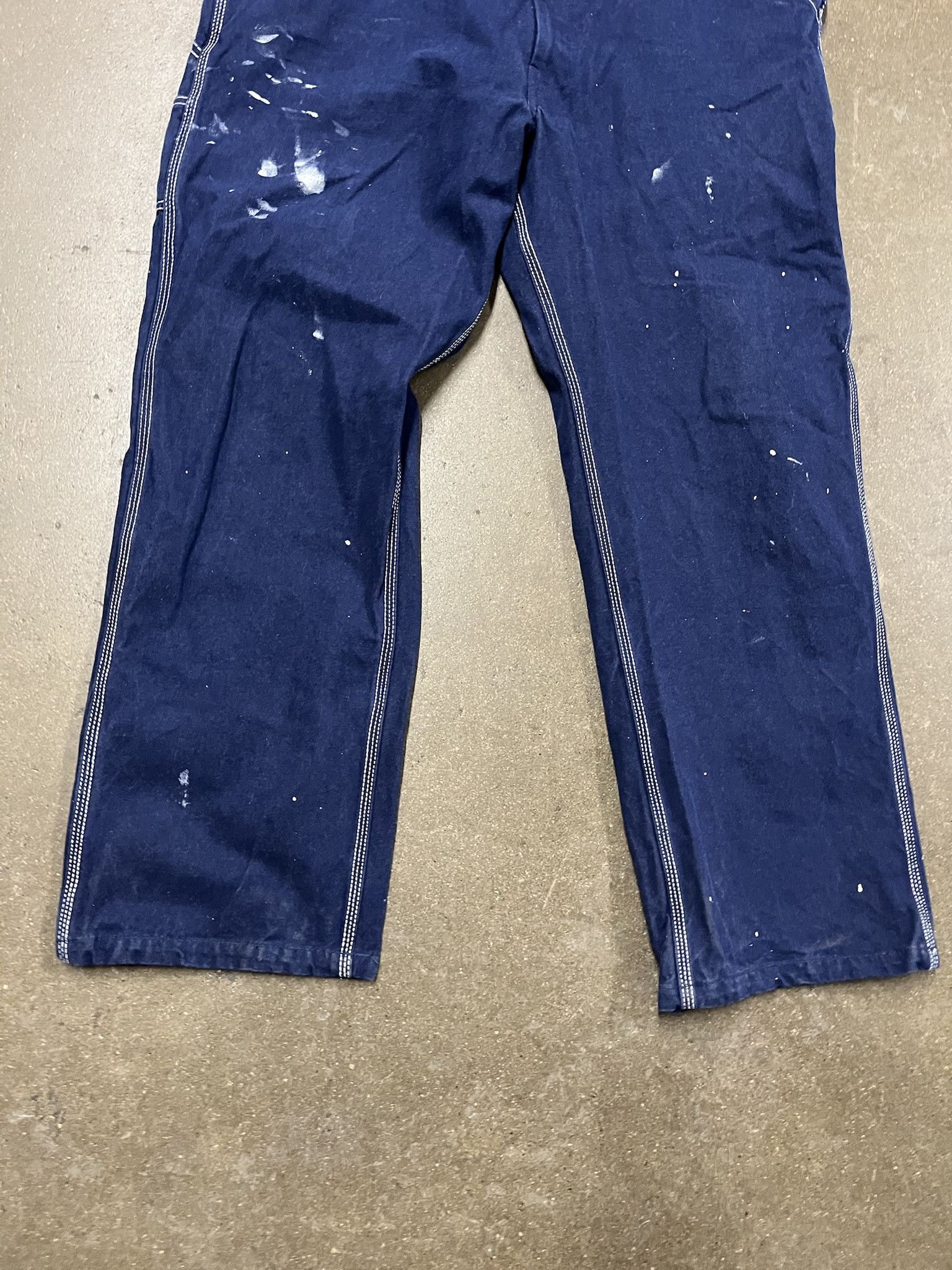 Vintage Vintage 1980s Big Smith Contrast Stitch Paint Distreseed OVeralls Size 36 Size US 37 - 3 Thumbnail