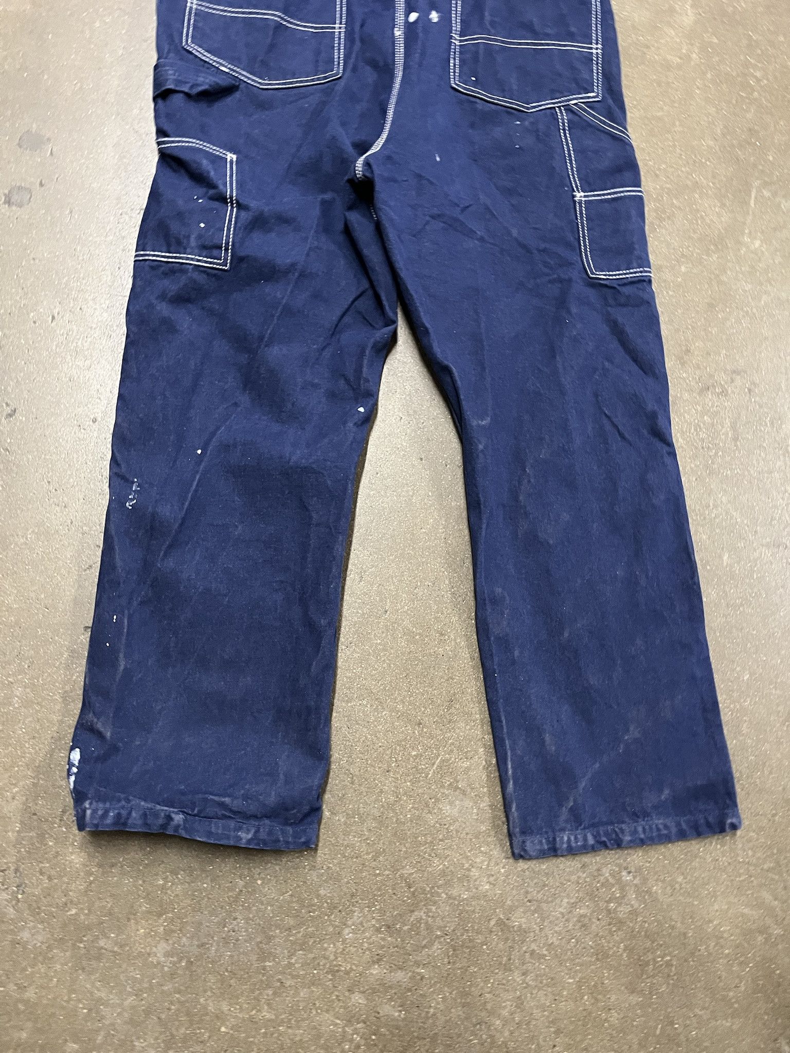 Vintage Vintage 1980s Big Smith Contrast Stitch Paint Distreseed OVeralls Size 36 Size US 37 - 7 Thumbnail
