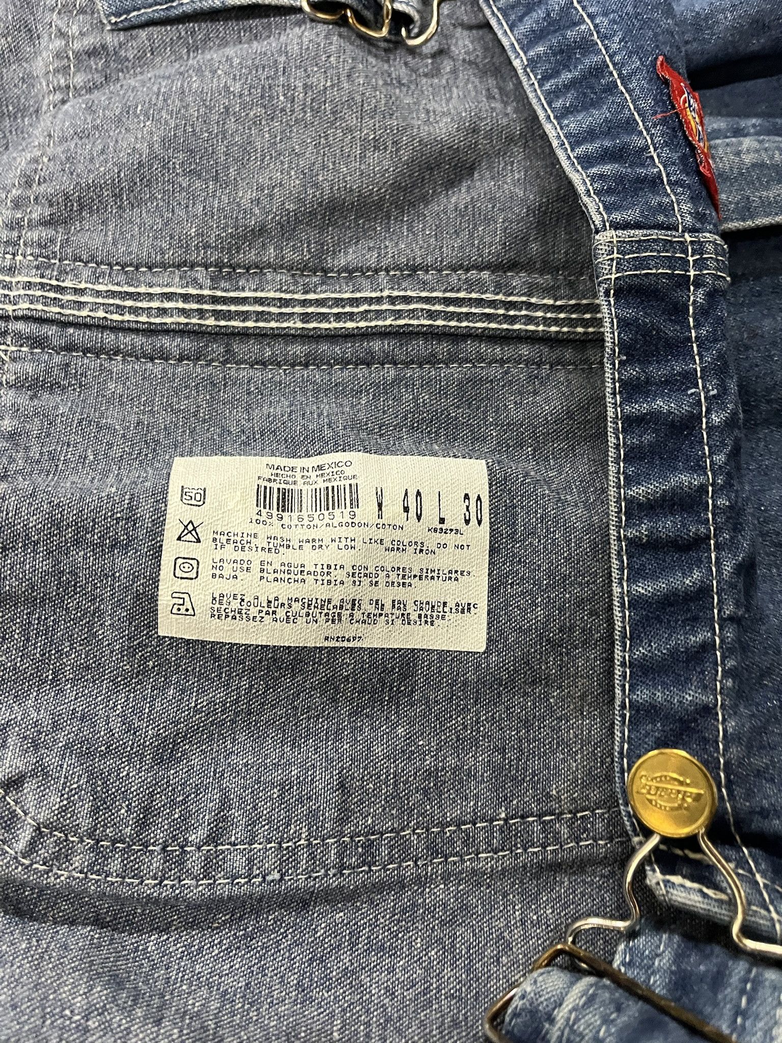 Vintage Vintage 2000s Dickies Distressed Denim Overalls Size 39 Size US 39 - 3 Thumbnail