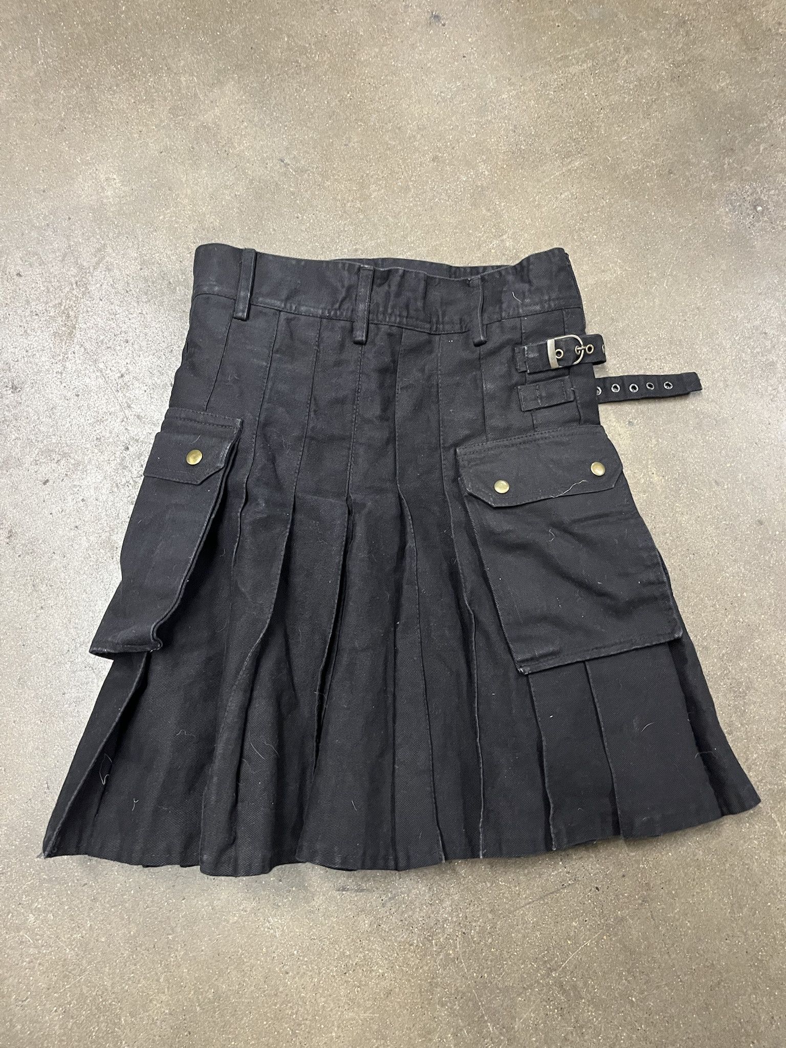 Vintage Vintage Heavy Cotton Kilt Black Size 31 Size US 31 - 3 Thumbnail