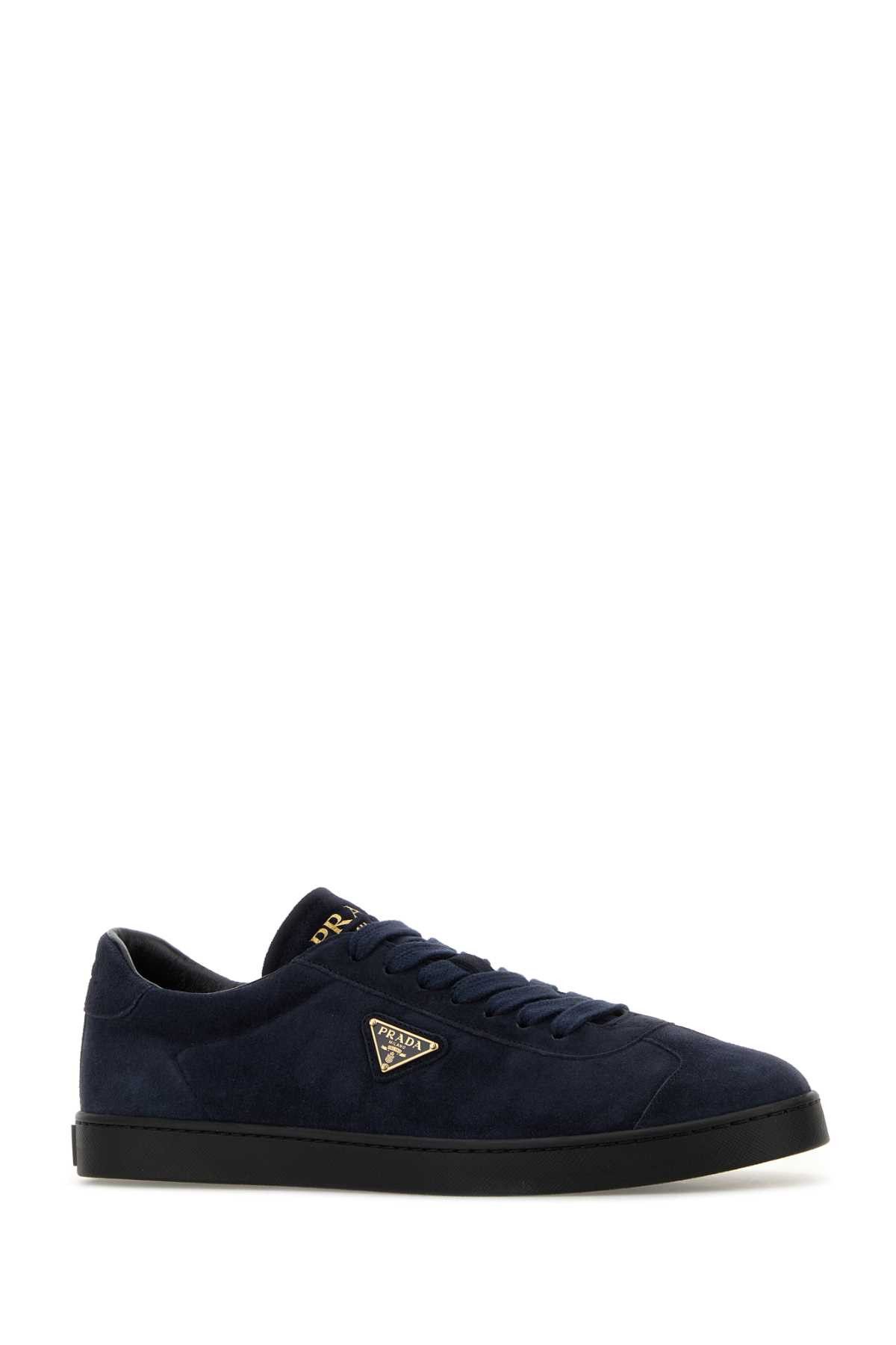 Prada Dark Blue Suede Sneakers Size US 10 / EU 43 - 2 Thumbnail