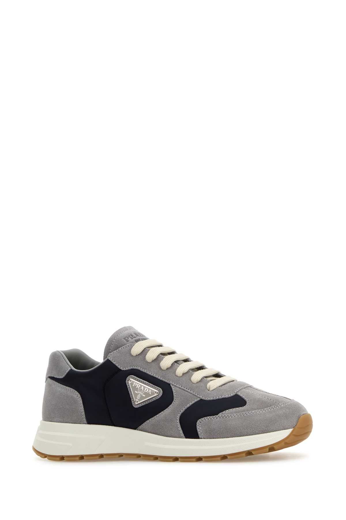 Prada Two-Tone Suede And Re-Nylon Prax Sneakers Size US 7 / EU 40 - 2 Thumbnail