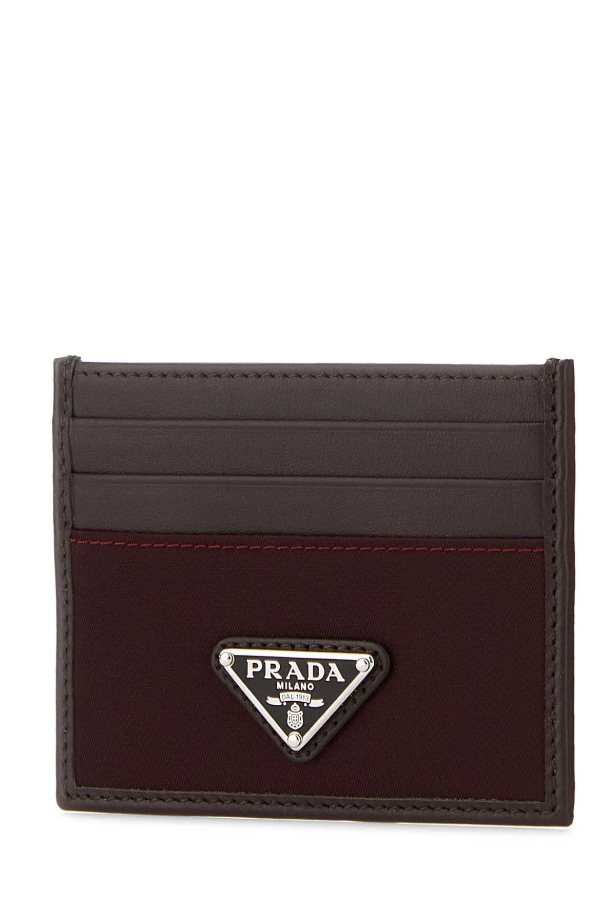 Prada Dark Brown Leather Card Holder Size ONE SIZE - 2 Thumbnail