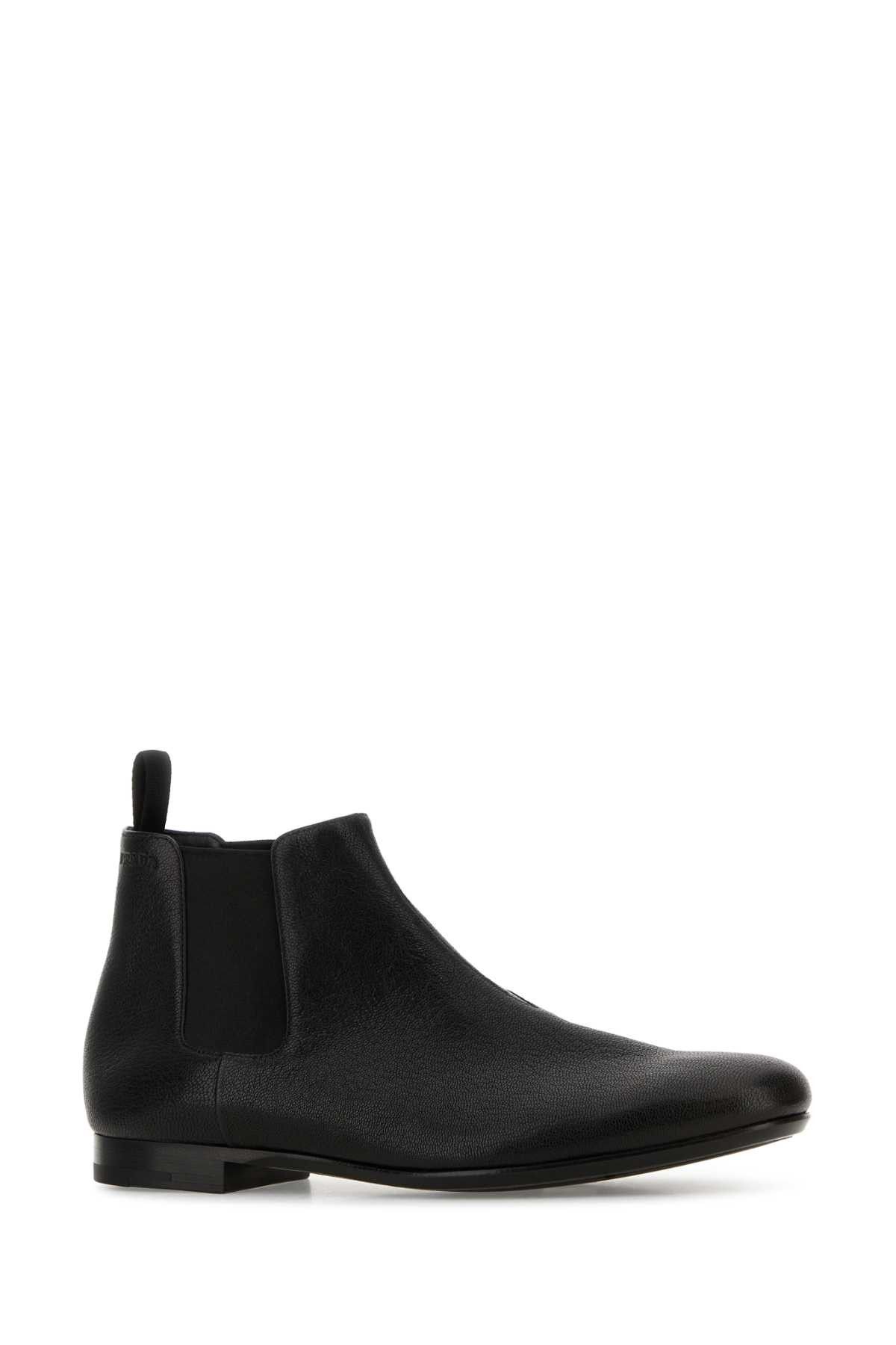Prada Black Leather Ankle Boots Size US 8.5 / EU 41-42 - 2 Thumbnail