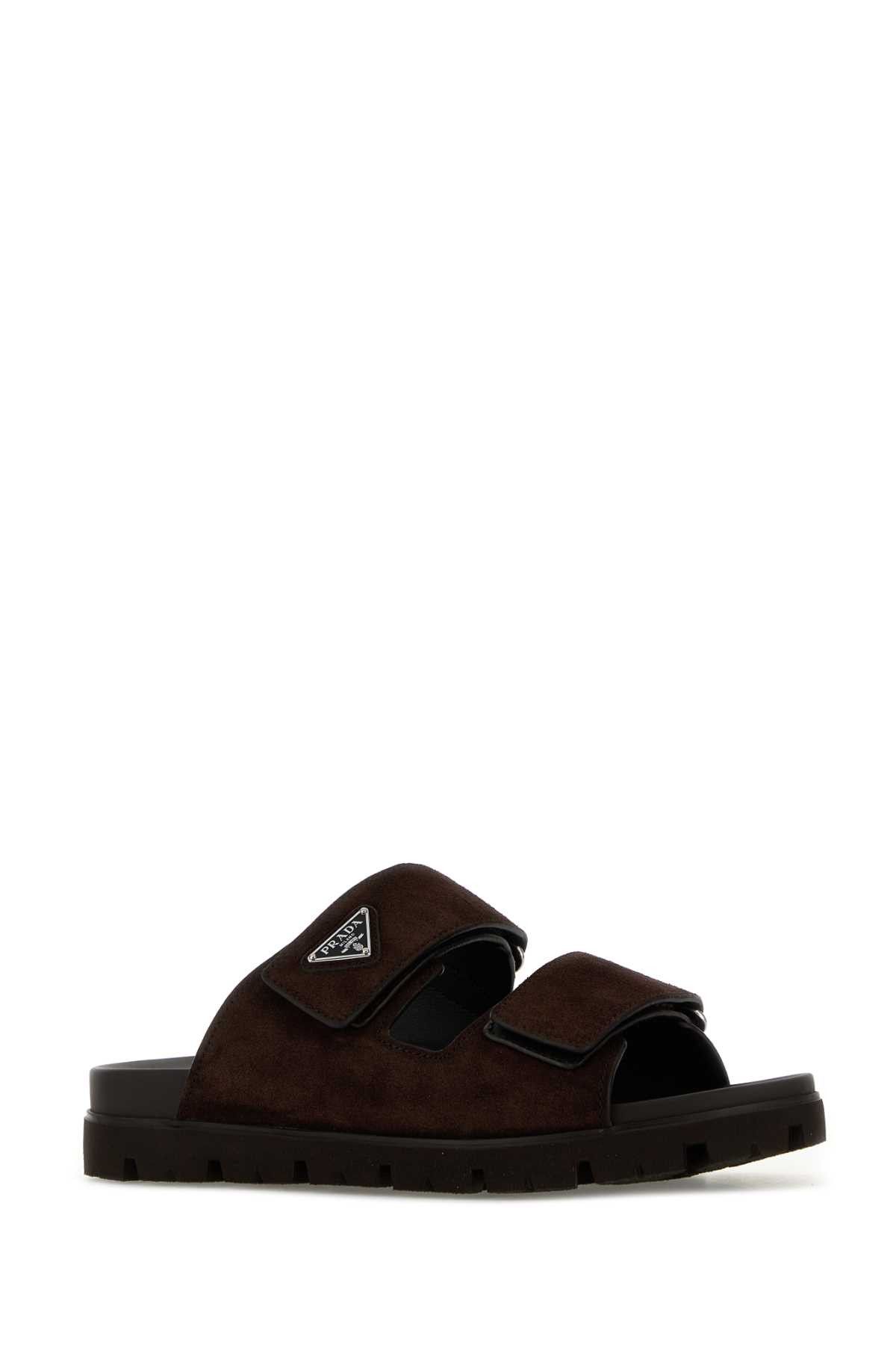 Prada Dark Brown Suede Slippers Size US 9.5 / EU 42-43 - 2 Thumbnail
