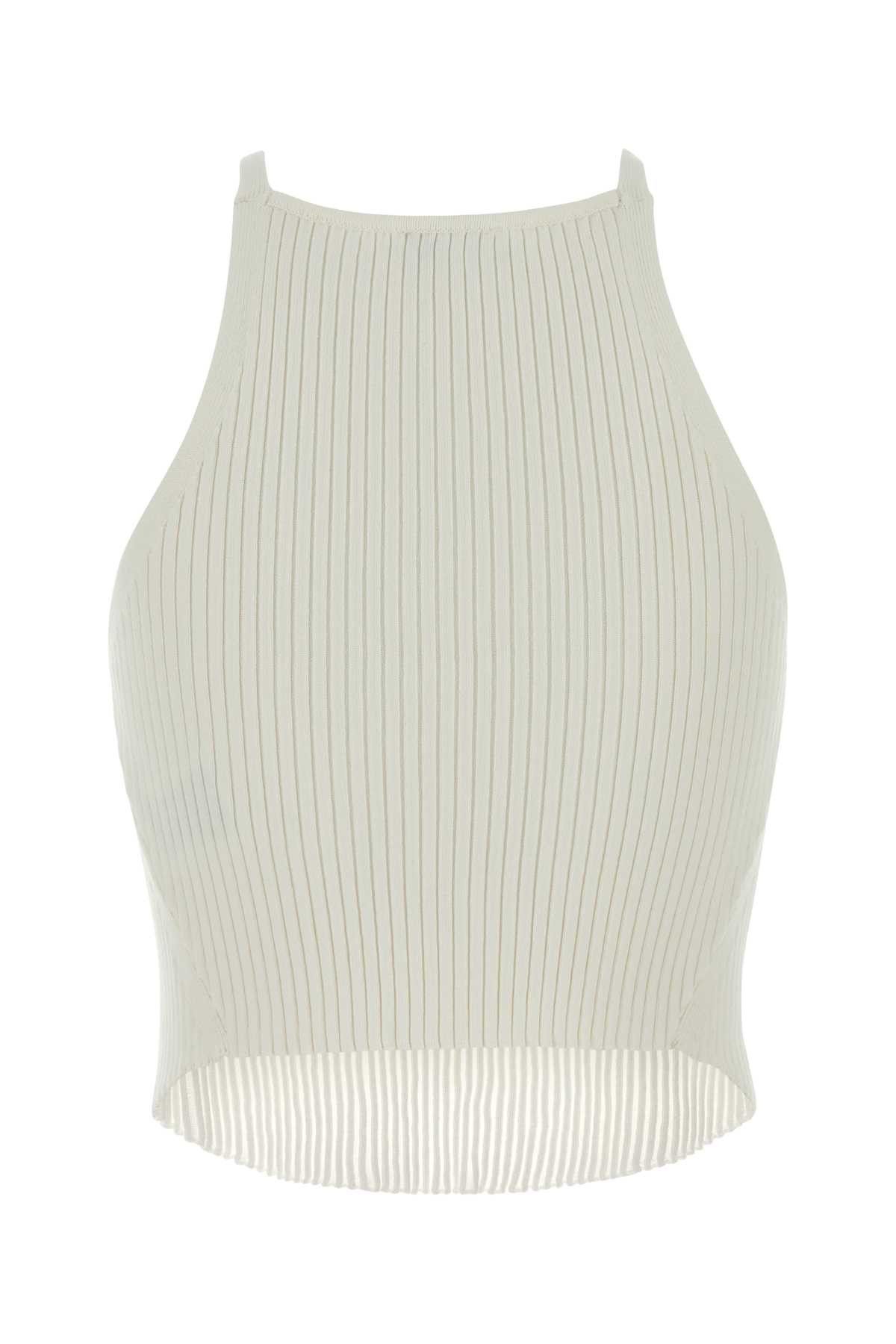 Courreges White Viscose Blend Tank Top Size S / US 4 / IT 40 - 2 Thumbnail