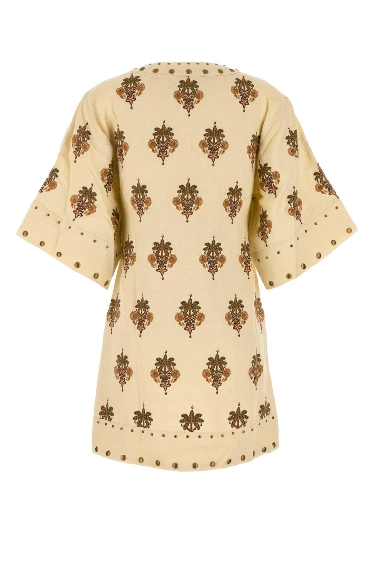 Farm Rio Embroidered Linen Tunic Dress Size M / US 6-8 / IT 42-44 - 2 Thumbnail