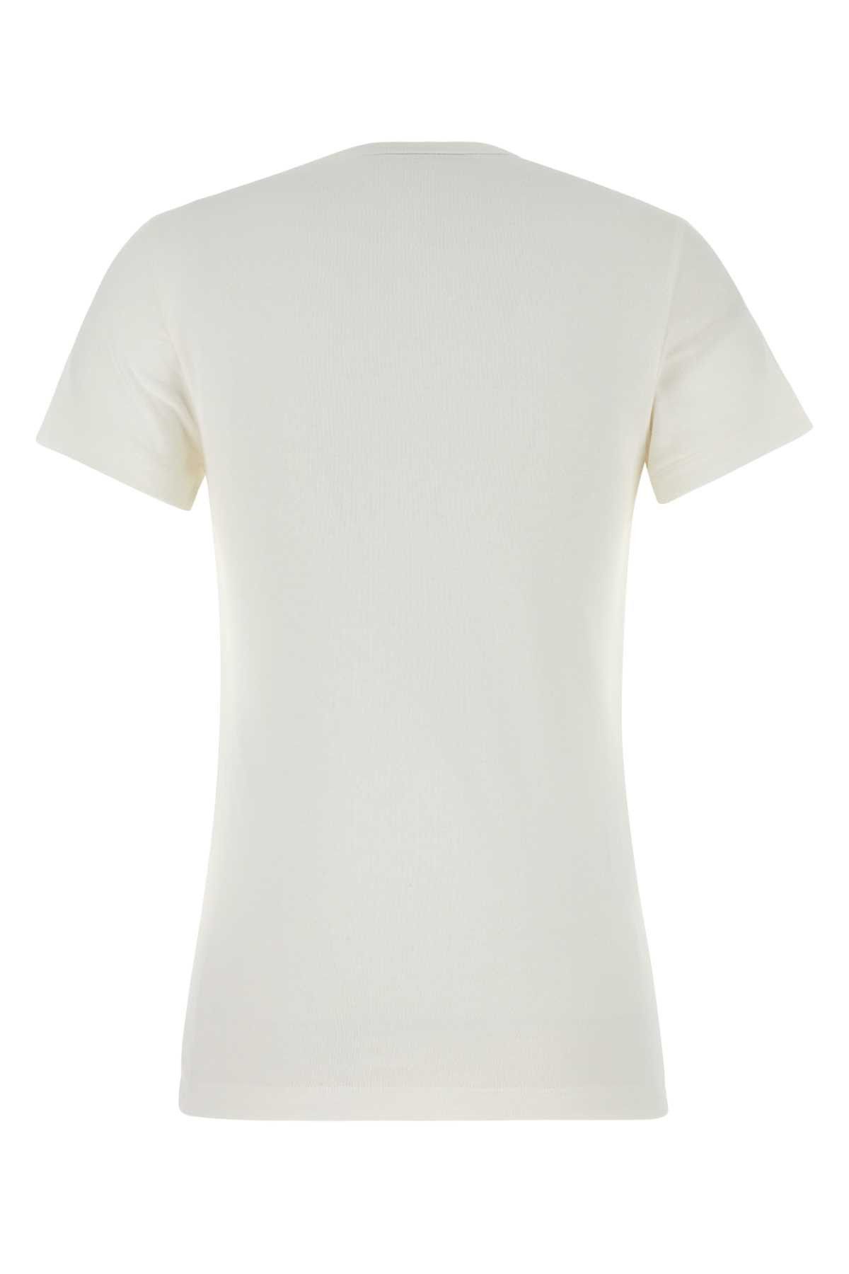 Prada White Cotton T-Shirt Size M / US 6-8 / IT 42-44 - 2 Thumbnail