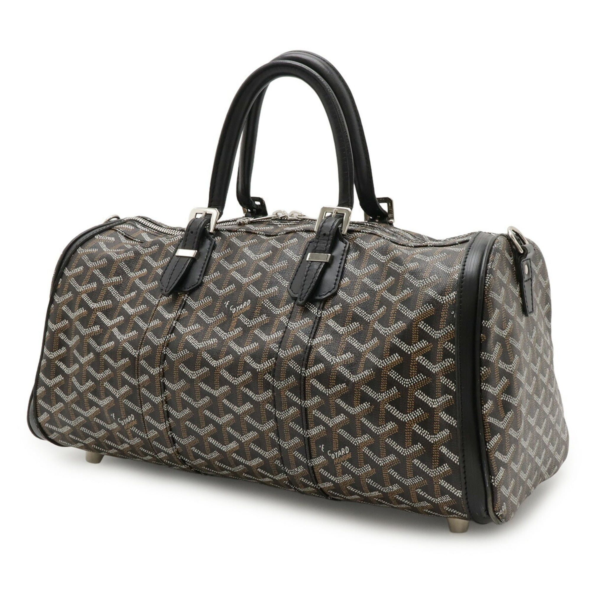 Goyard GOYARD Croiseur 40 Handbag, Herringbone Pattern, PVC, Black and Brown Size ONE SIZE - 3 Thumbnail
