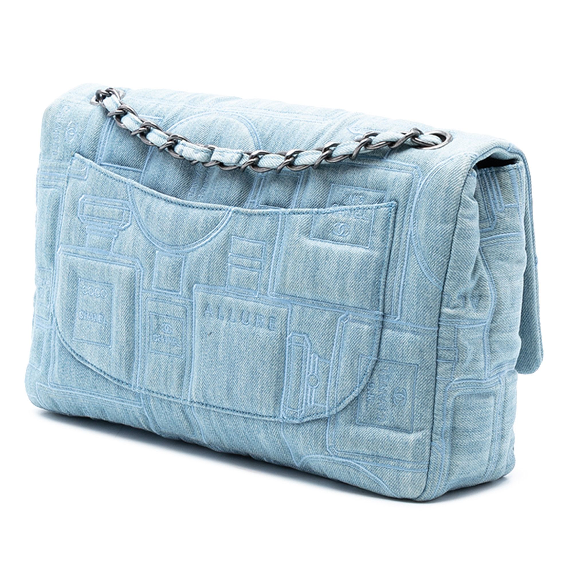 Chanel Chanel Medium Embroidered Denim Perfume Bottle Single Flap Size ONE SIZE - 2 Thumbnail