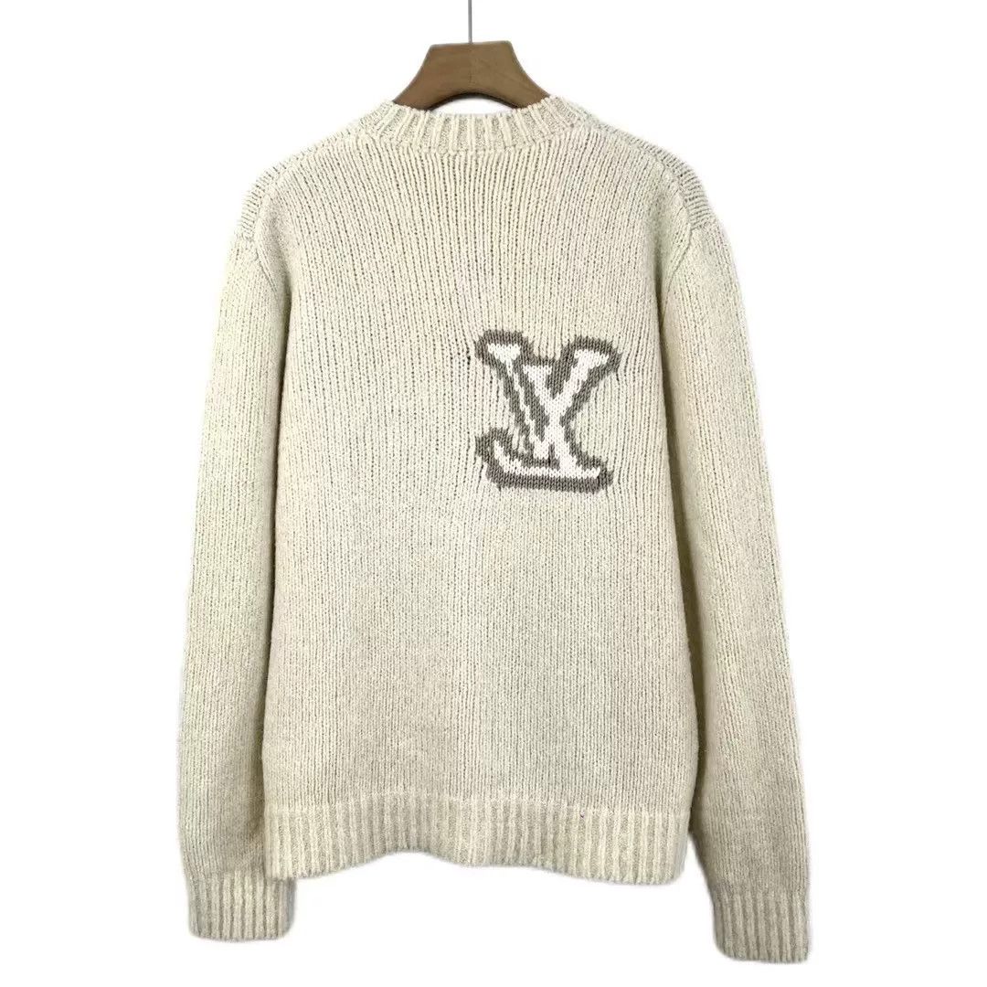 Louis Vuitton beige logo wool long sleeve sweater Size L / US 10 / IT 46 - 2 Thumbnail