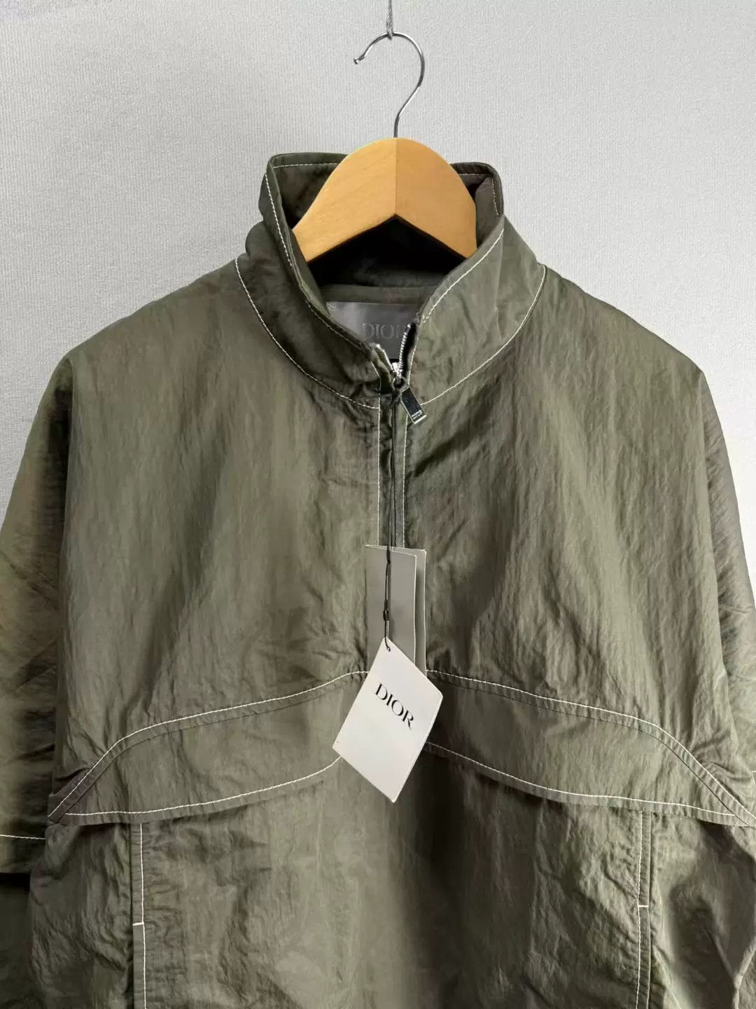 Dior dior olive green half-zip windbreaker jacket Size US L / EU 52-54 / 3 - 2 Thumbnail