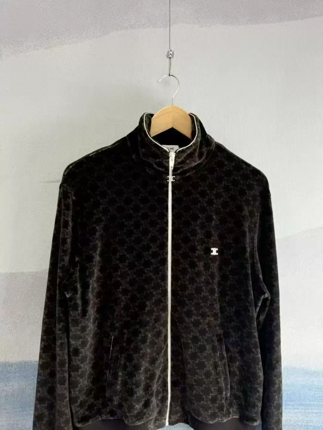 Celine celine black brown velvet zip jacket M Size US M / EU 48-50 / 2 - 2 Thumbnail