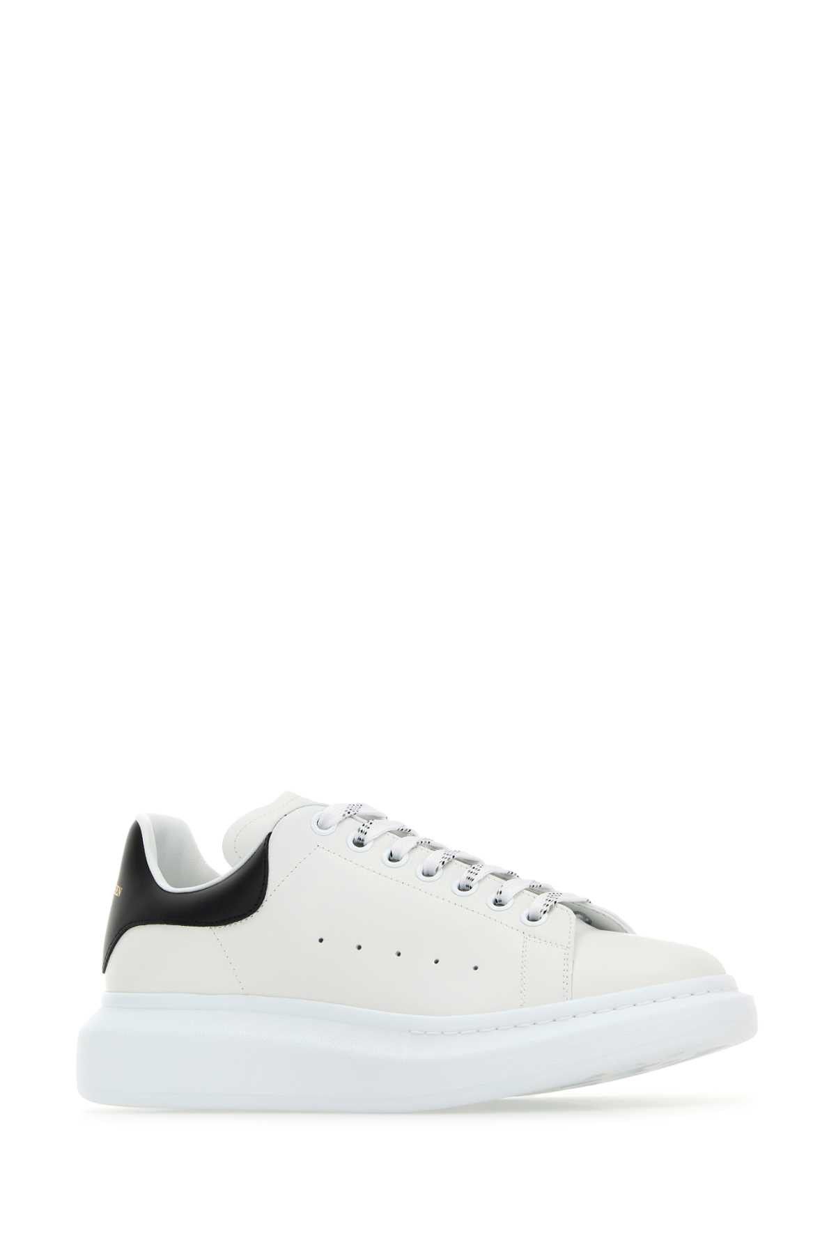 Alexander McQueen White Leather Sneakers With Black Leather Heel Size US 8 / EU 41 - 2 Thumbnail