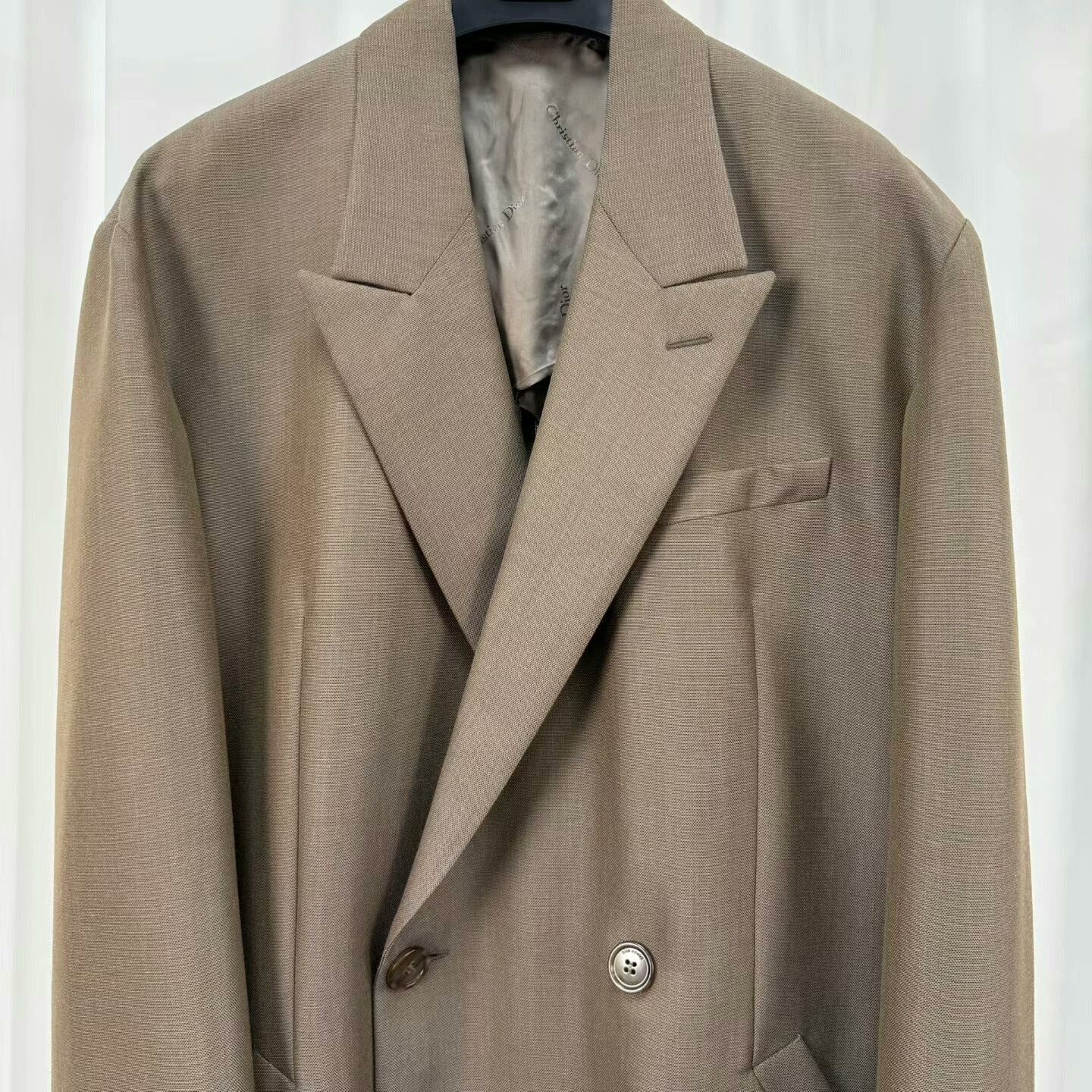 Dior dior double-breasted wool coat in coffee color Size US L / EU 52-54 / 3 - 3 Thumbnail