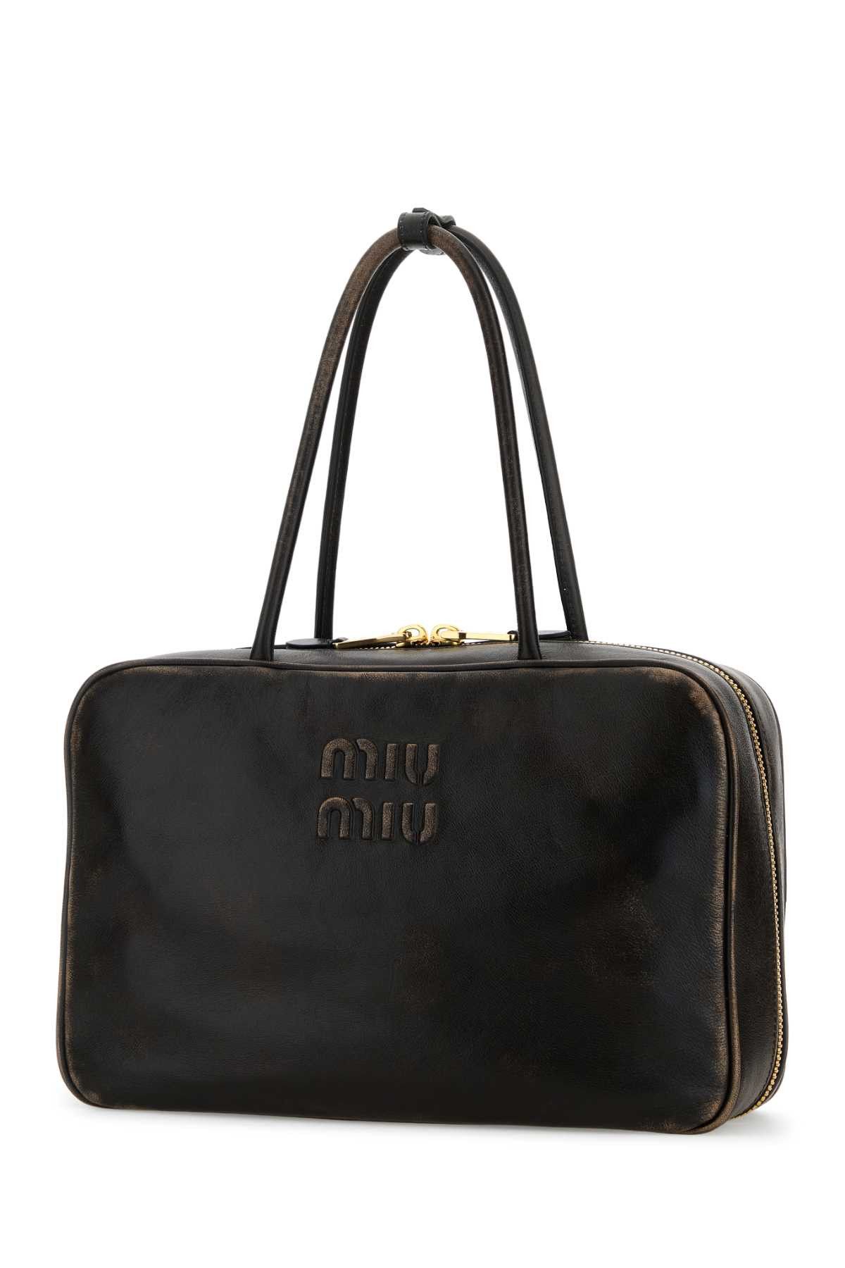 Miu Miu Dark Brown Leather Handbag Size ONE SIZE - 2 Thumbnail