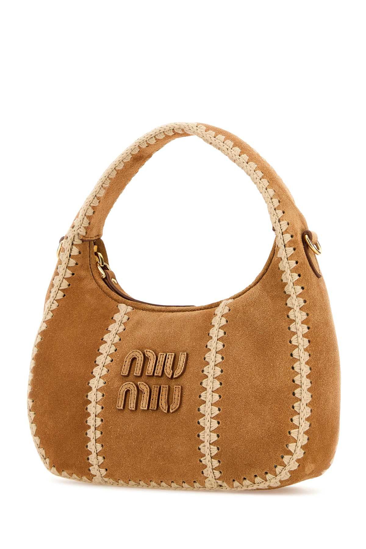 Miu Miu Beige Suede Handbag Size ONE SIZE - 2 Thumbnail