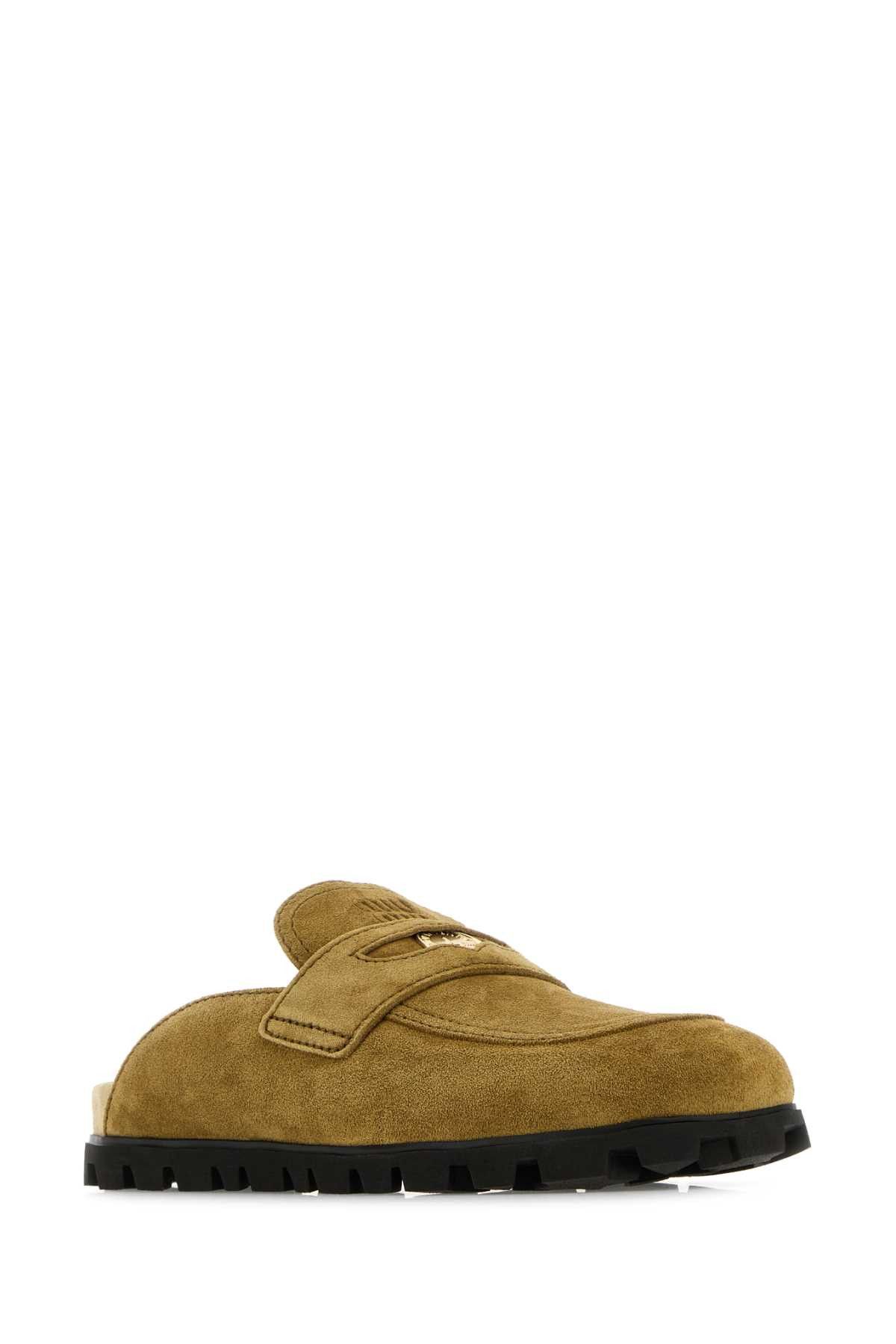 Miu Miu Olive Green Suede Slippers Size US 6 / IT 36 - 2 Thumbnail