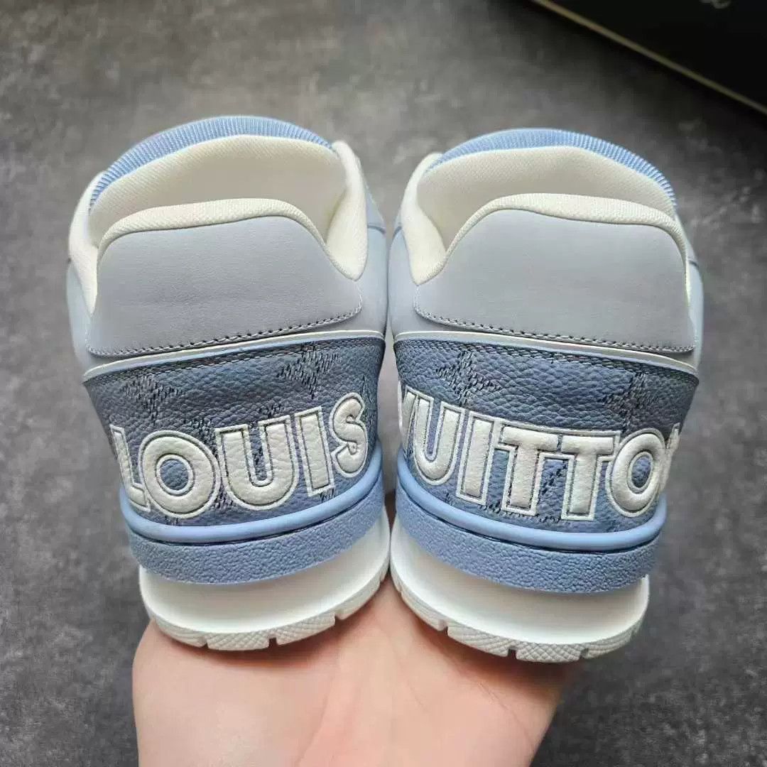 Louis Vuitton louis vuitton lv trainer white blue sneakers Size US 5 / EU 37 - 3 Thumbnail
