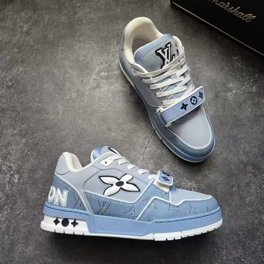 Louis Vuitton louis vuitton lv trainer white blue sneakers Size US 5 / EU 37 - 5 Thumbnail