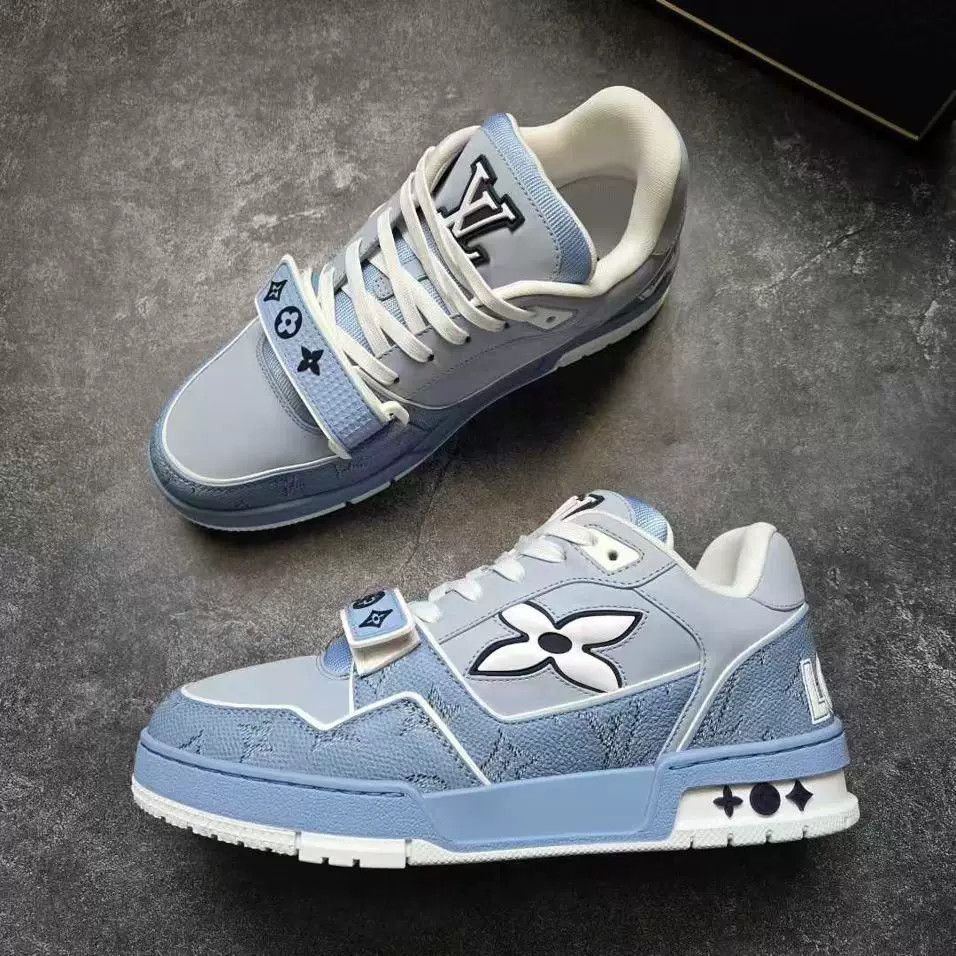 Louis Vuitton louis vuitton lv trainer white blue sneakers Size US 5 / EU 37 - 4 Thumbnail