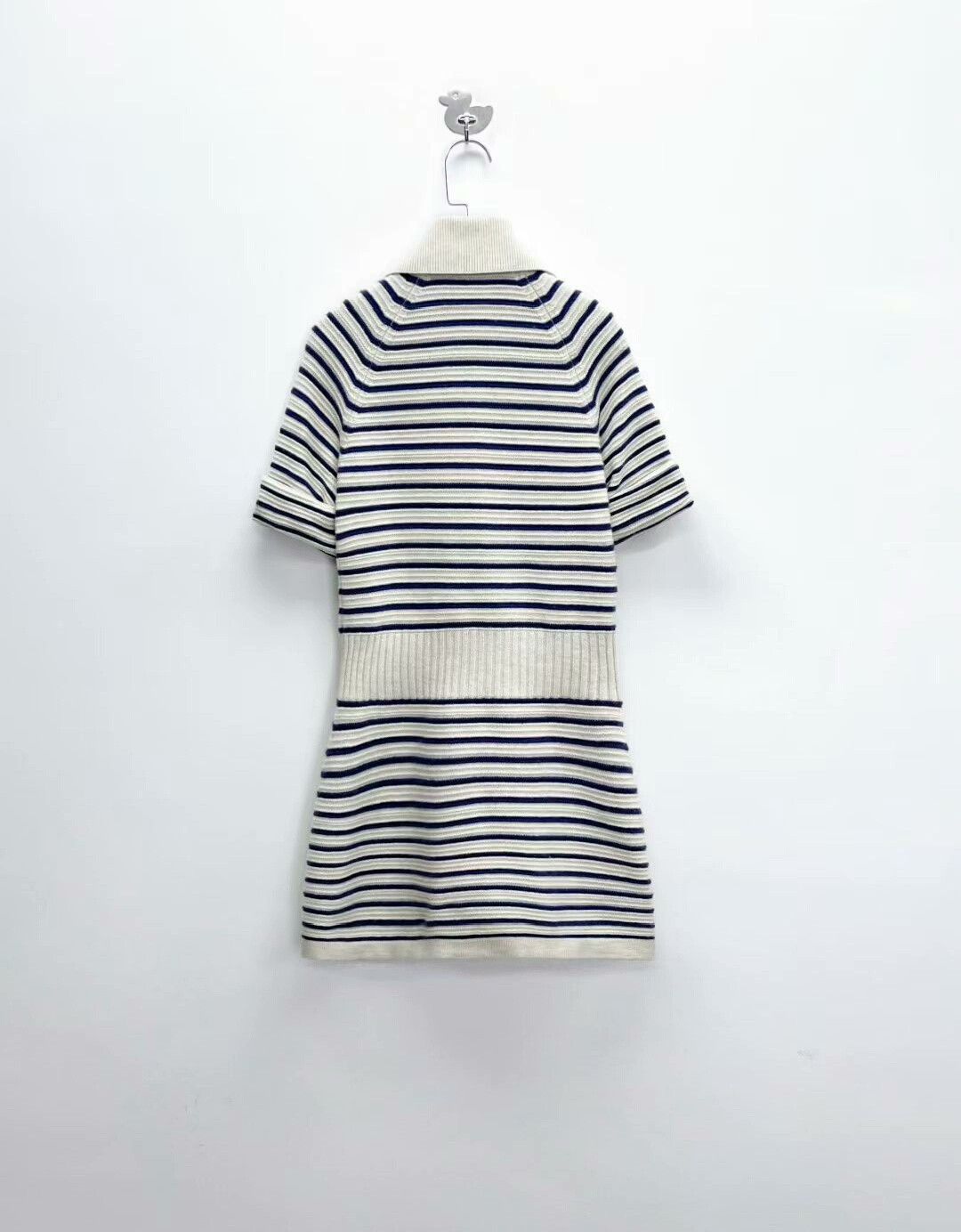 Chanel Chanel Navy Striped Cashmere Dress Cardigan Size S / US 4 / IT 40 - 2 Thumbnail