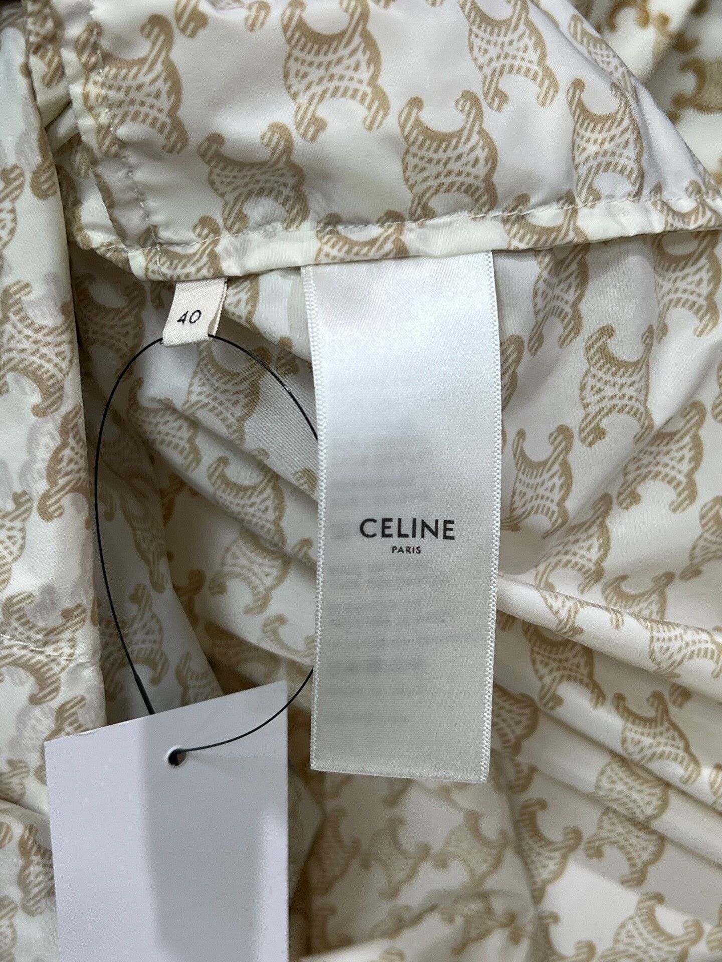 Celine celine beige print half-zip parka jacket Size M / US 6-8 / IT 42-44 - 5 Thumbnail