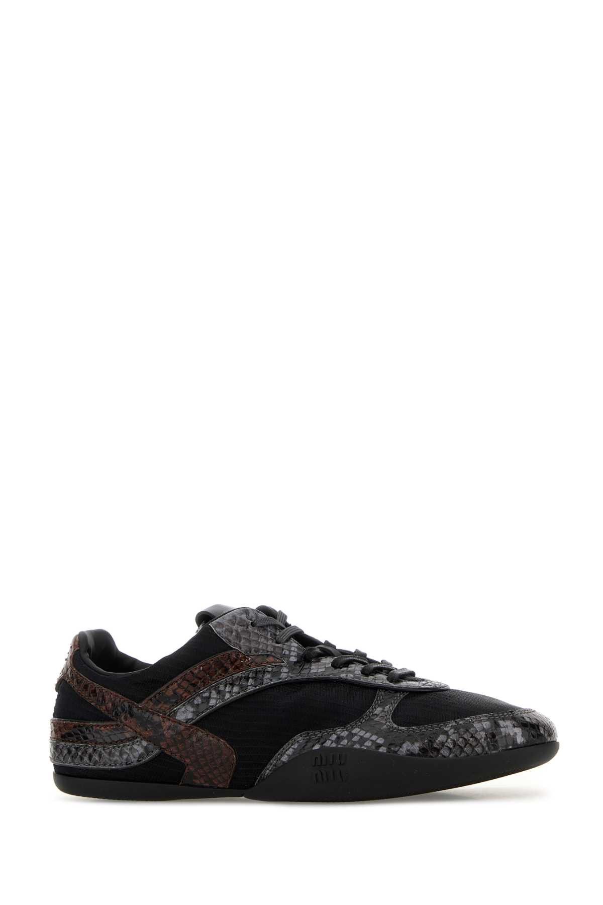 Miu Miu Multicolor Fabric And Leather Sneakers Size US 10 / IT 40 - 2 Thumbnail