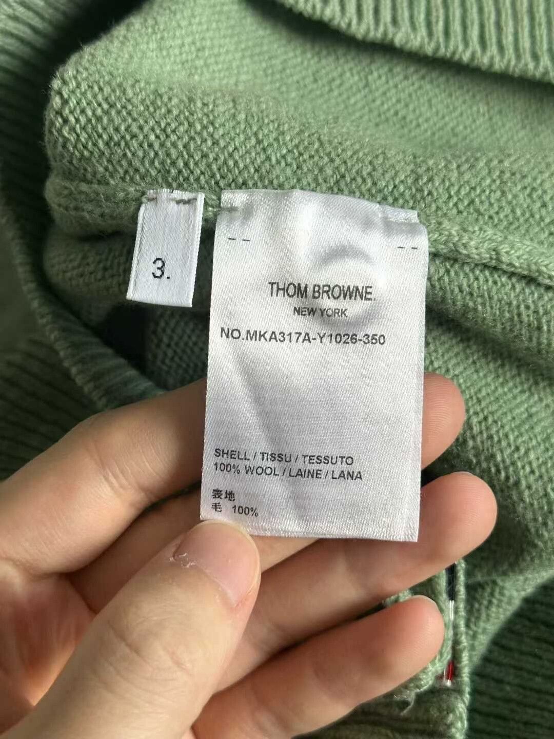 Thom Browne thom browne green wool sweater Size US L / EU 52-54 / 3 - 3 Thumbnail
