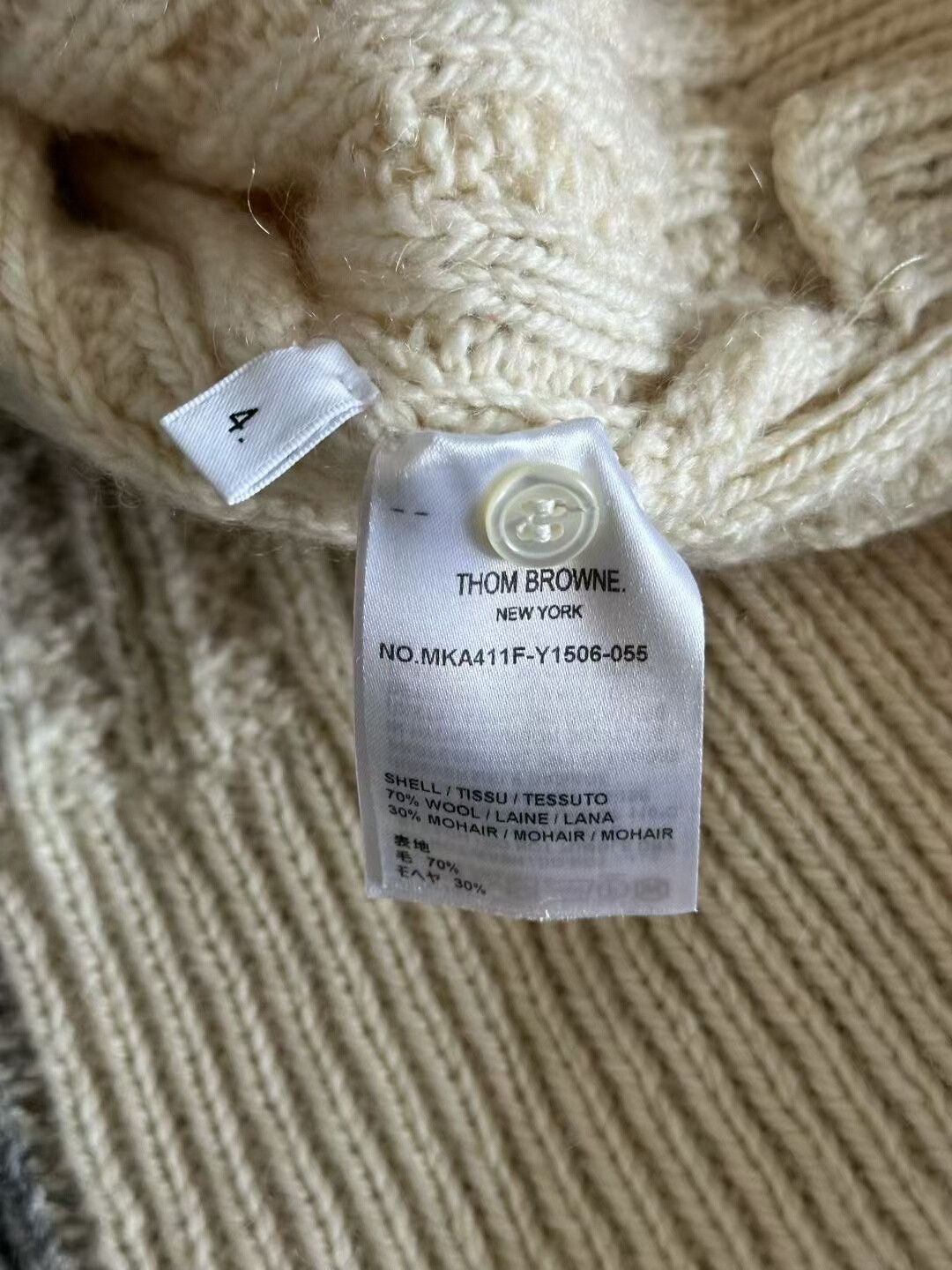 Thom Browne thom browne gray and white wool sweater Size US M / EU 48-50 / 2 - 4 Thumbnail