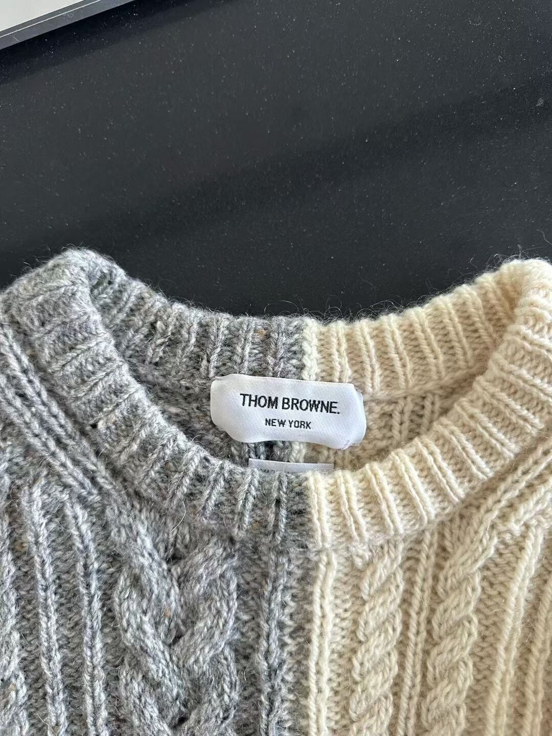 Thom Browne thom browne gray and white wool sweater Size US M / EU 48-50 / 2 - 3 Thumbnail