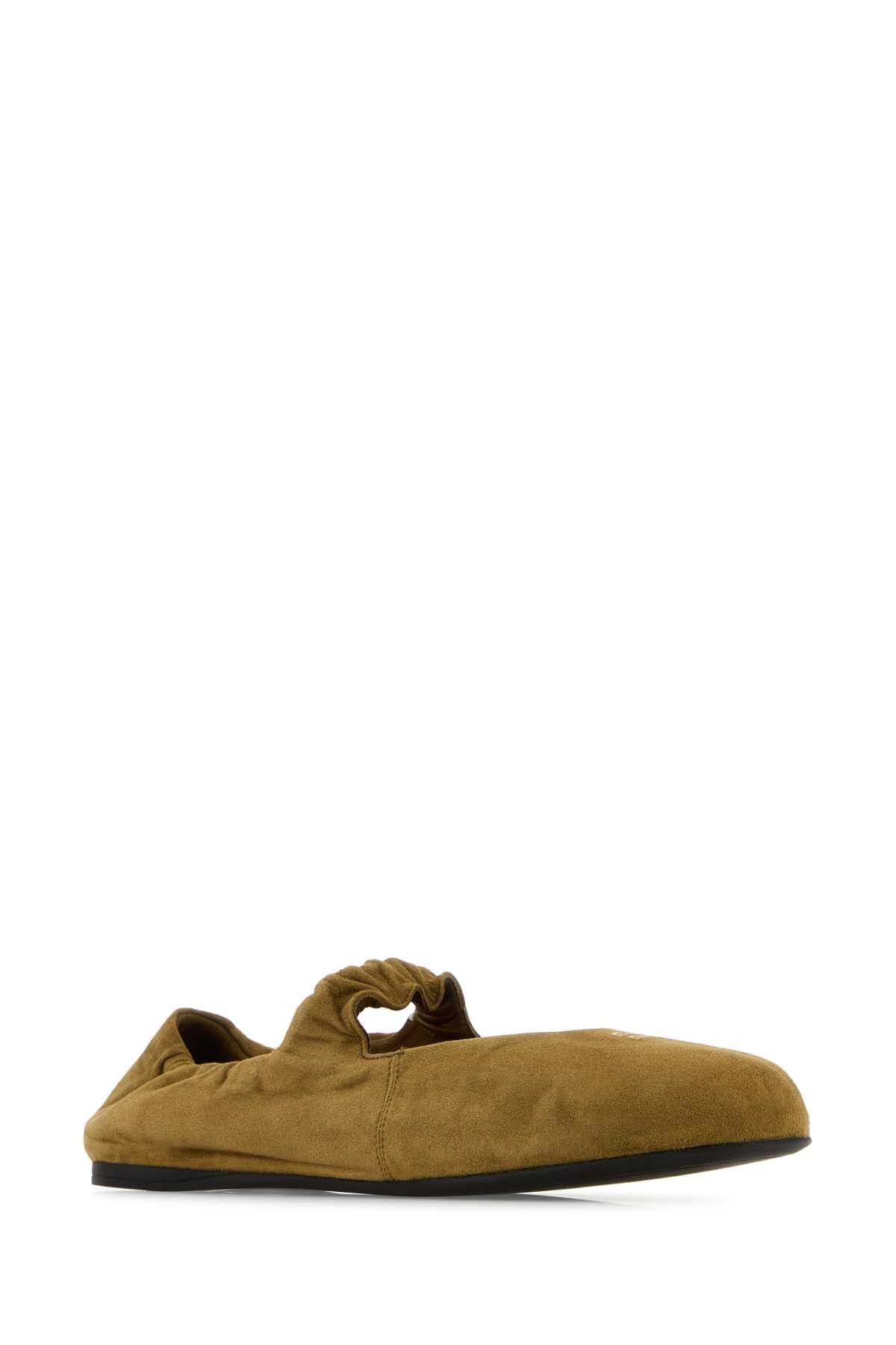 Miu Miu Olive Green Suede Ballerinas Size US 11 / IT 41 - 2 Thumbnail