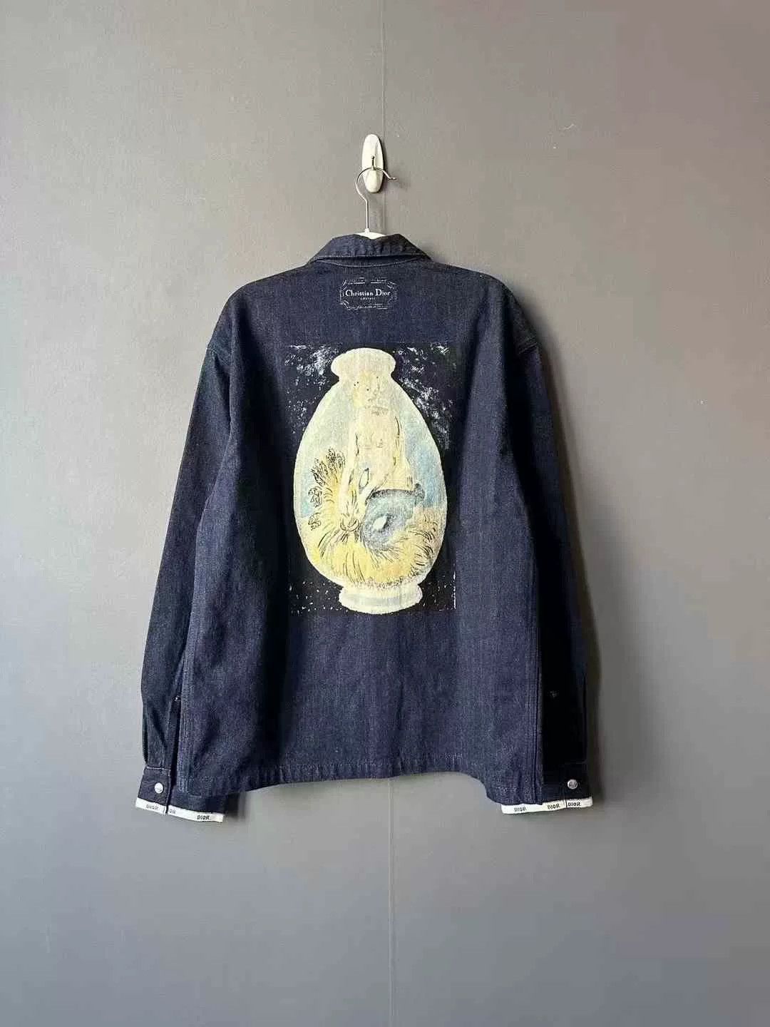 Dior dior logo denim jacket with vase painting Size US M / EU 48-50 / 2 - 2 Thumbnail